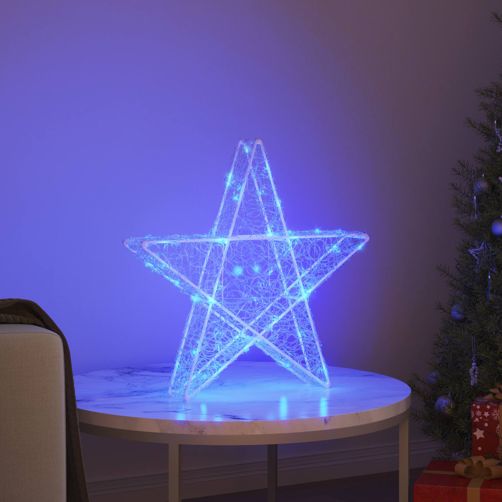 3D Stern mit 50 LEDs Warmweiß 55 x 53.5 x 10 cm Acryl