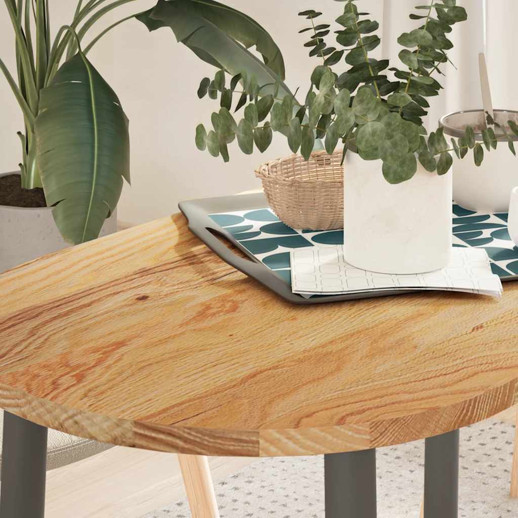Tischplatte 80x40x2 cm Massivholz Eiche Oval