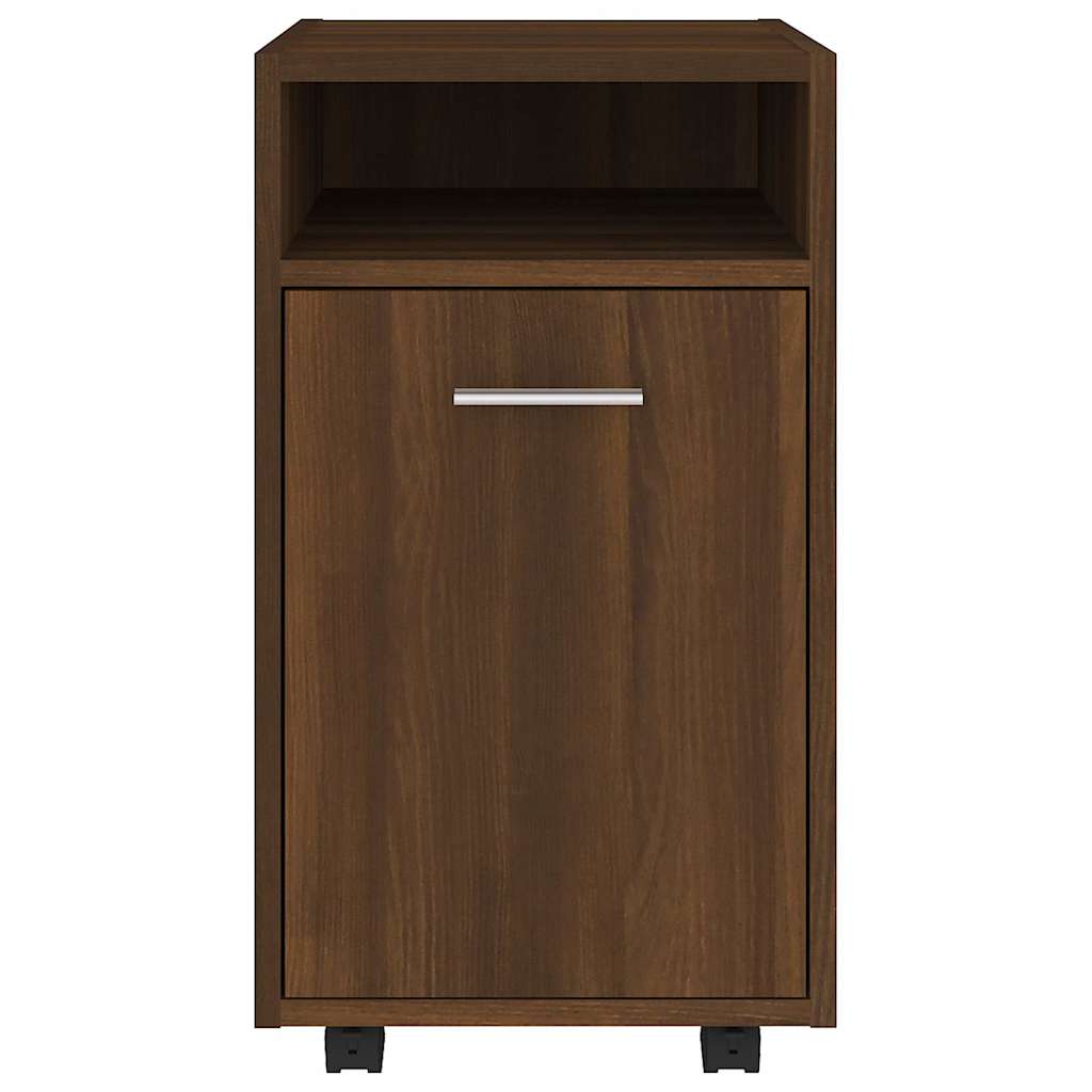 Beistellschrank mit Rollen Weiß 33x38x60 cm Holzwerkstoff