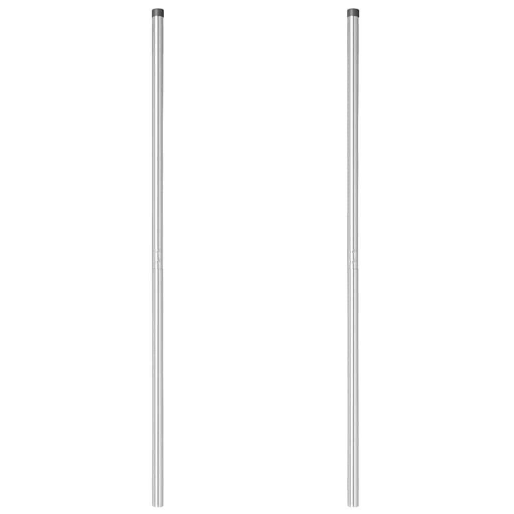 Zaunpfosten 2 pcs Grün 50 cm Pulverbeschichteter Stahl