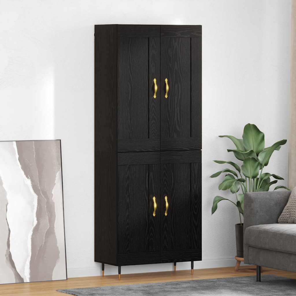 Highboard Betongrau 69,5x34x180 cm Holzwerkstoff