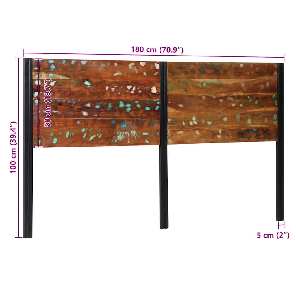 Kopfteil 100 cm Massivholz Mango und Eisen
