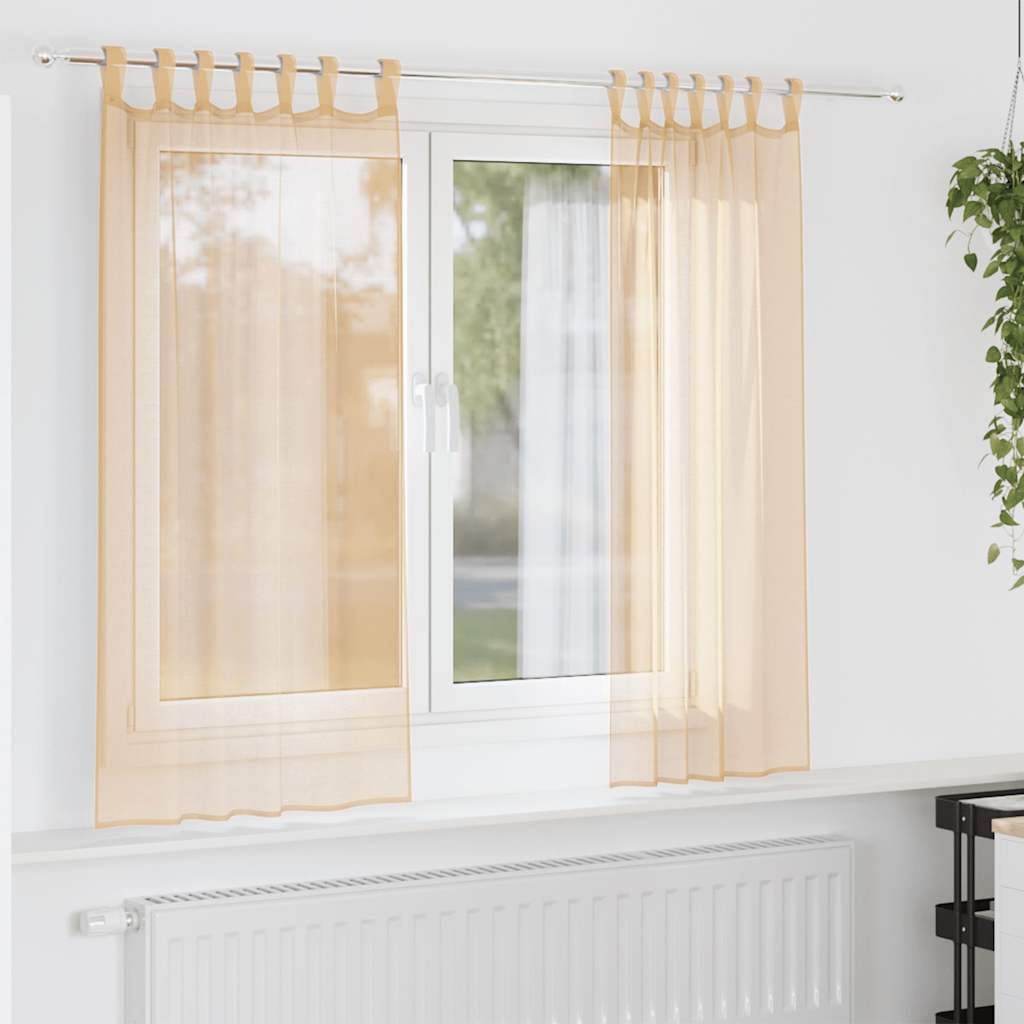 Voile Vorhänge mit Ösen 2 Stk. Apfelgrün 140x140 cm