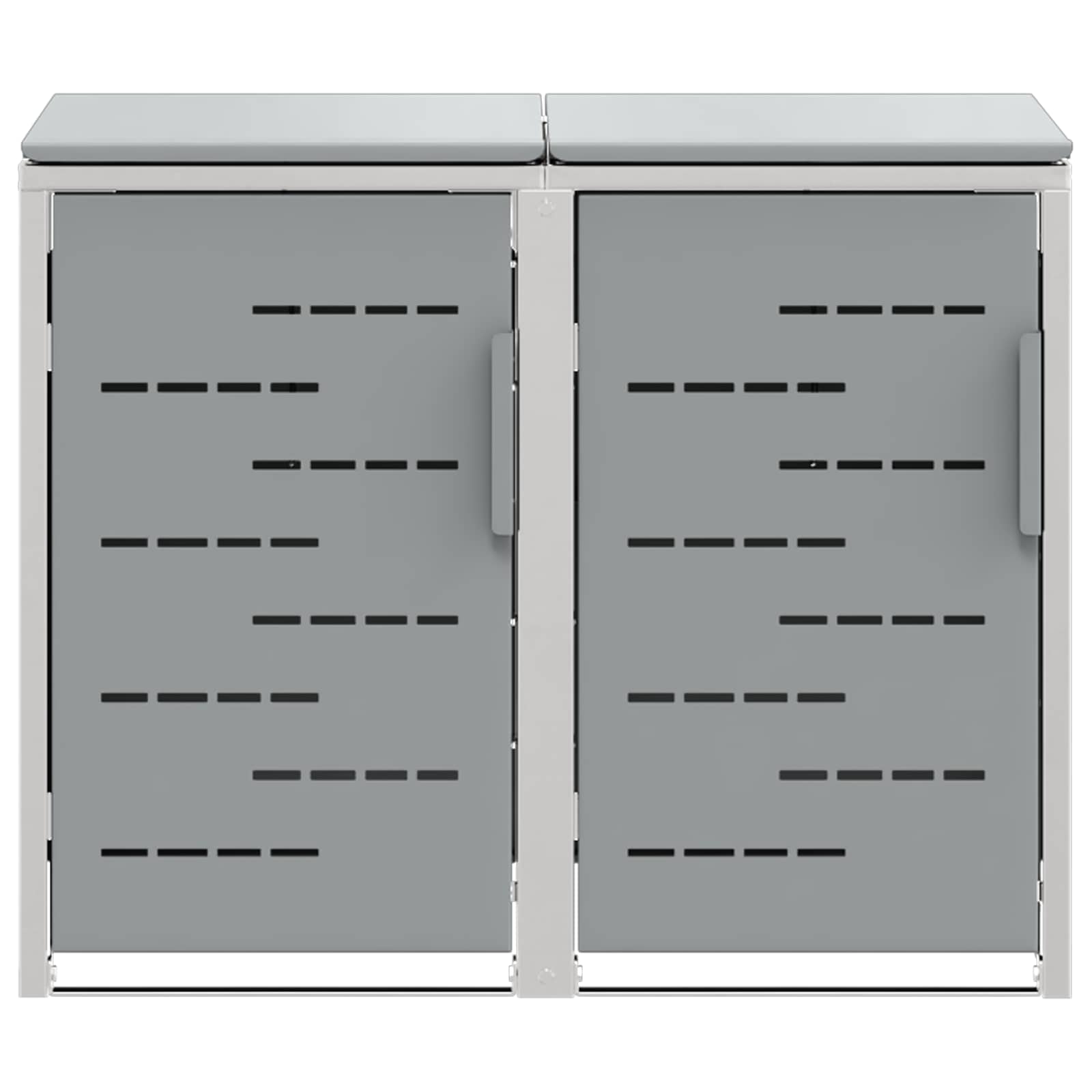 Mülltonnenbox for 2 Bins 240L Edelstahl Schwarz