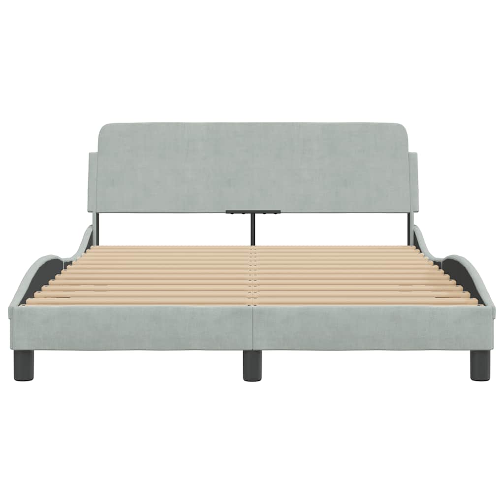 Bettgestell "Dover" Hellgrau 80x200 cm Samt