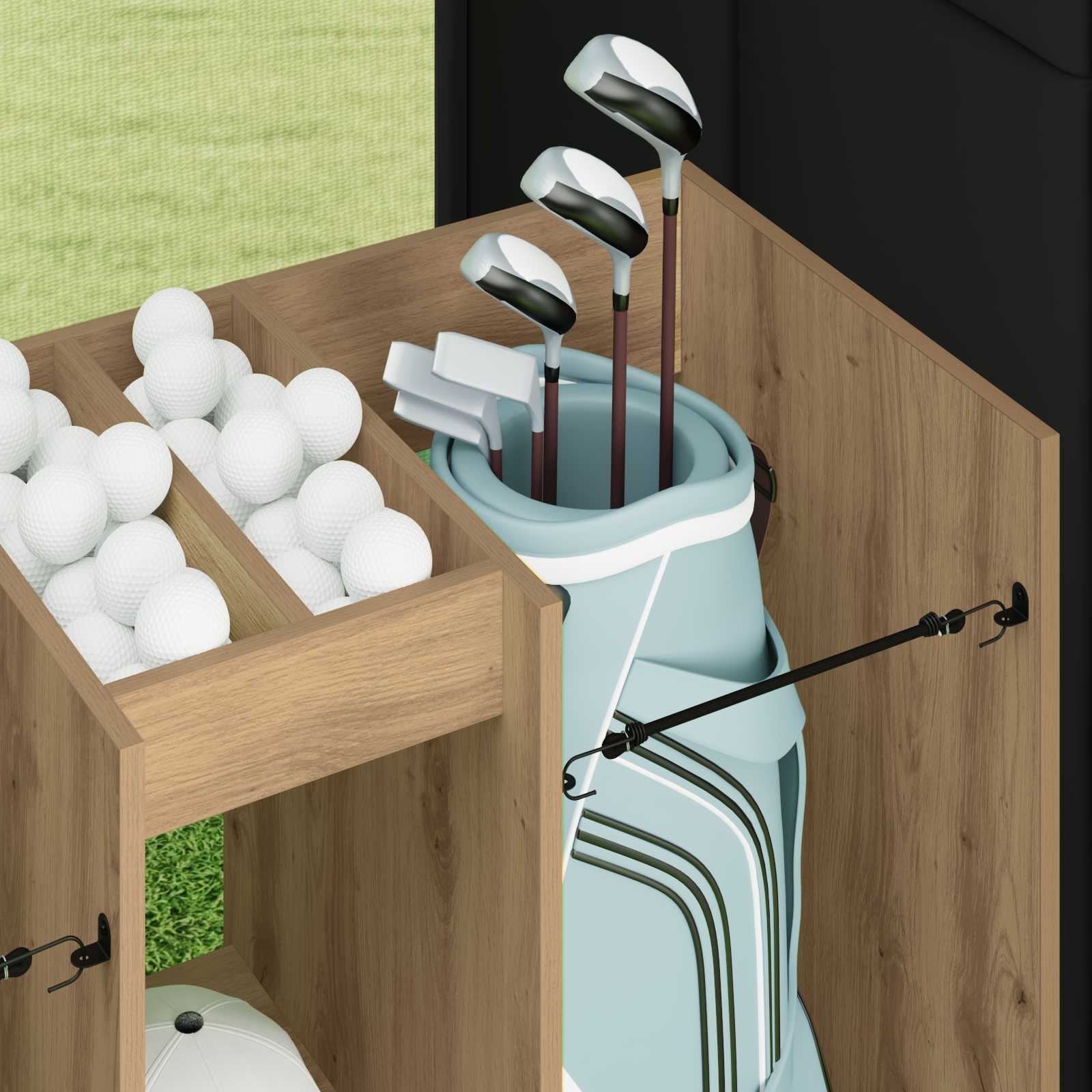 Golf Schrank Mit Rad Uni Weiß 65 x 45 x 98 cm
