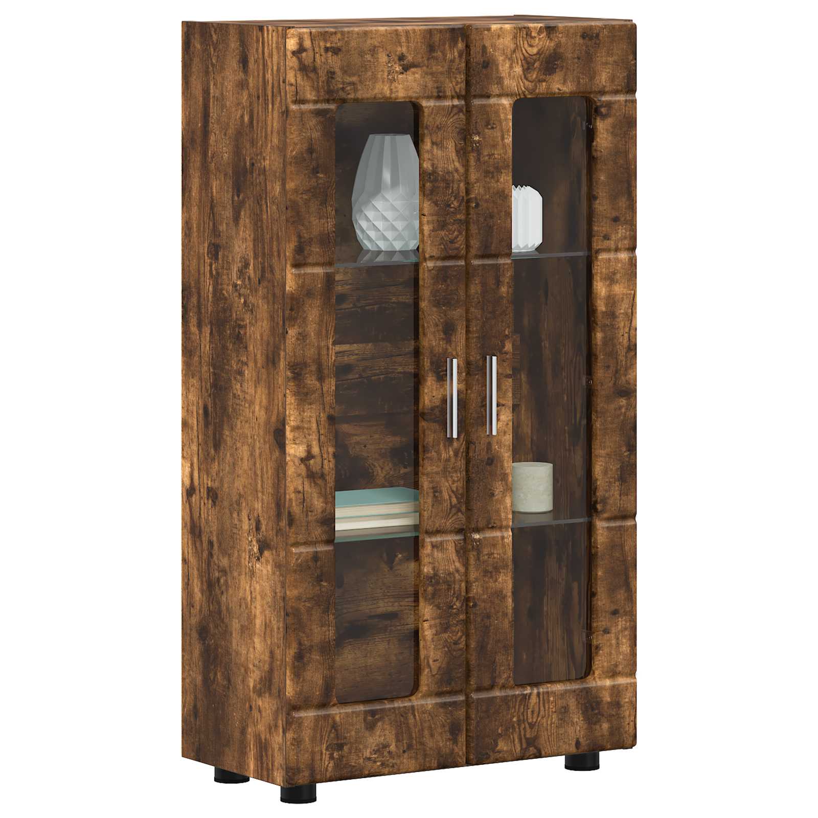 Highboard mit Regal FLORIN Weiß 60 x 35 x 182 cm Holzwerkstoff
