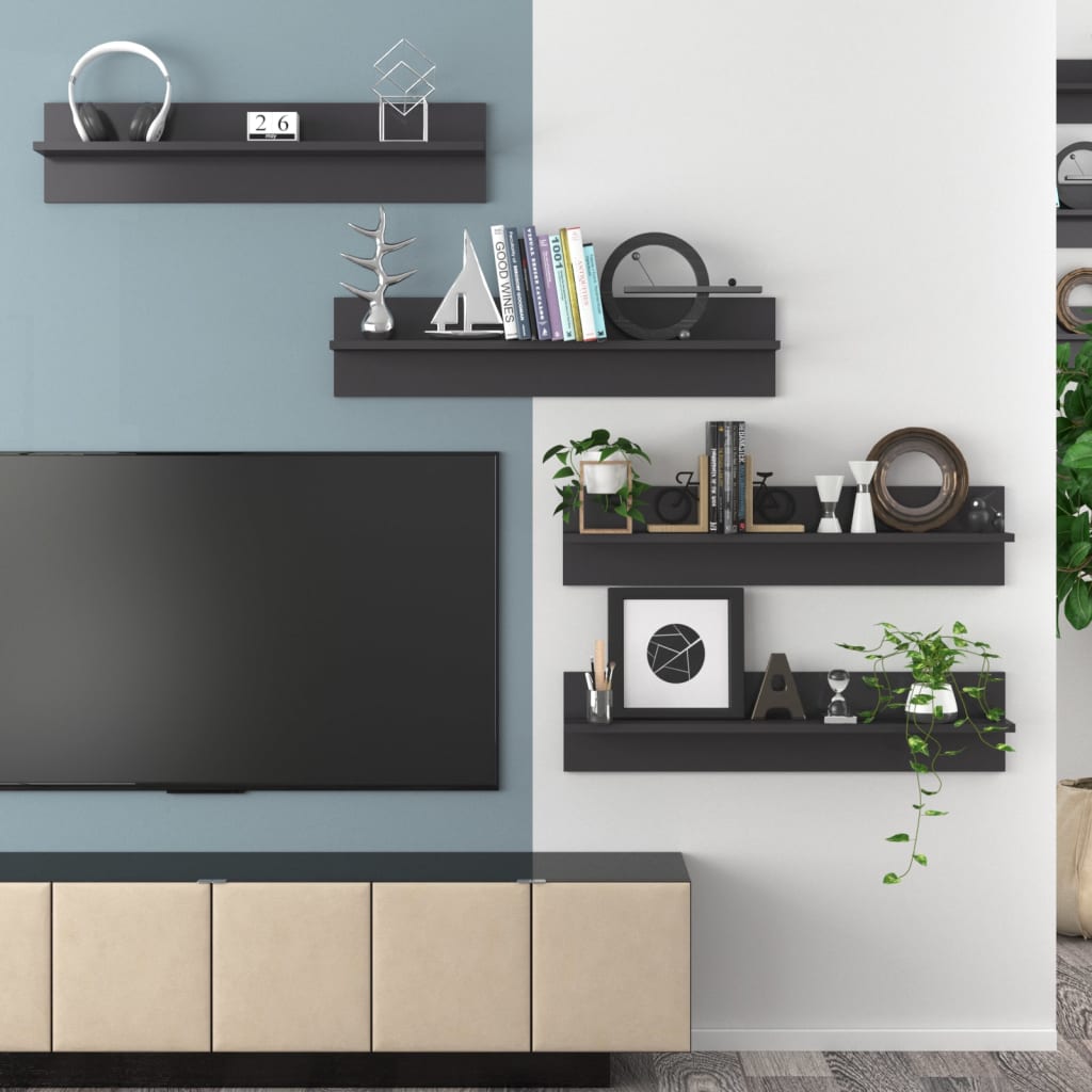 Wandregale 2 Stk. Weiß 80x11,5x18 cm Holzwerkstoff