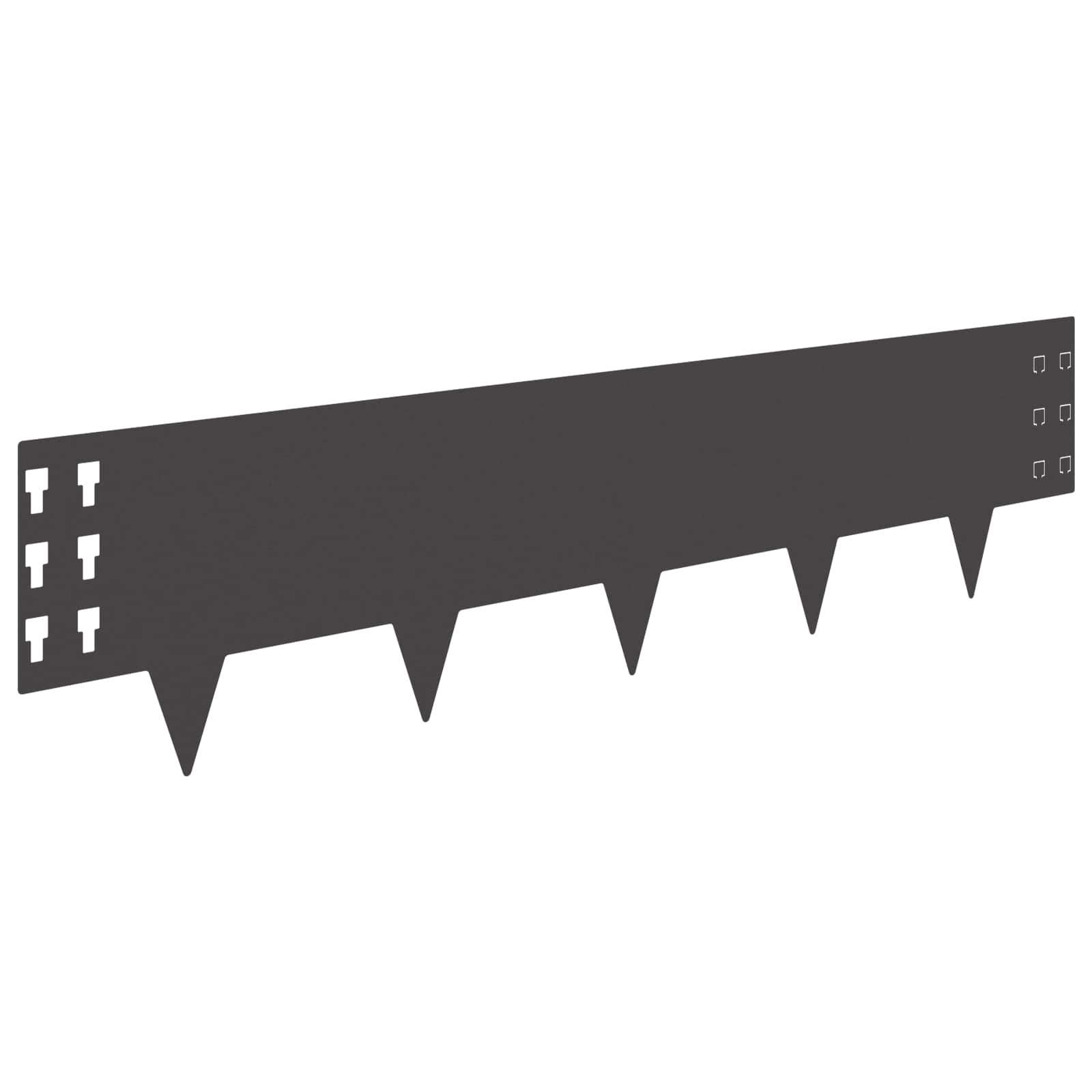 Raseneinfassung 10 pcs 100 x 12 cm Stahl Schwarz