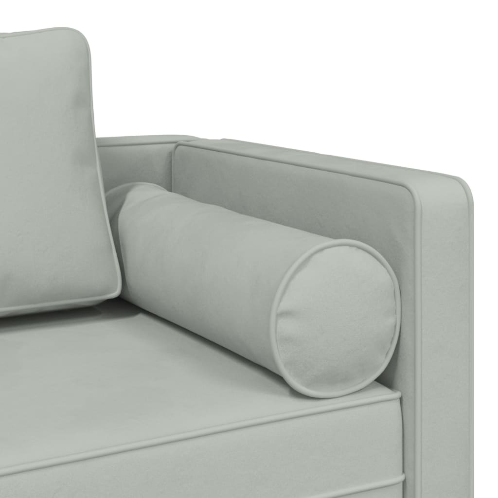 Chaiselongue mit Kissen Blau Samt