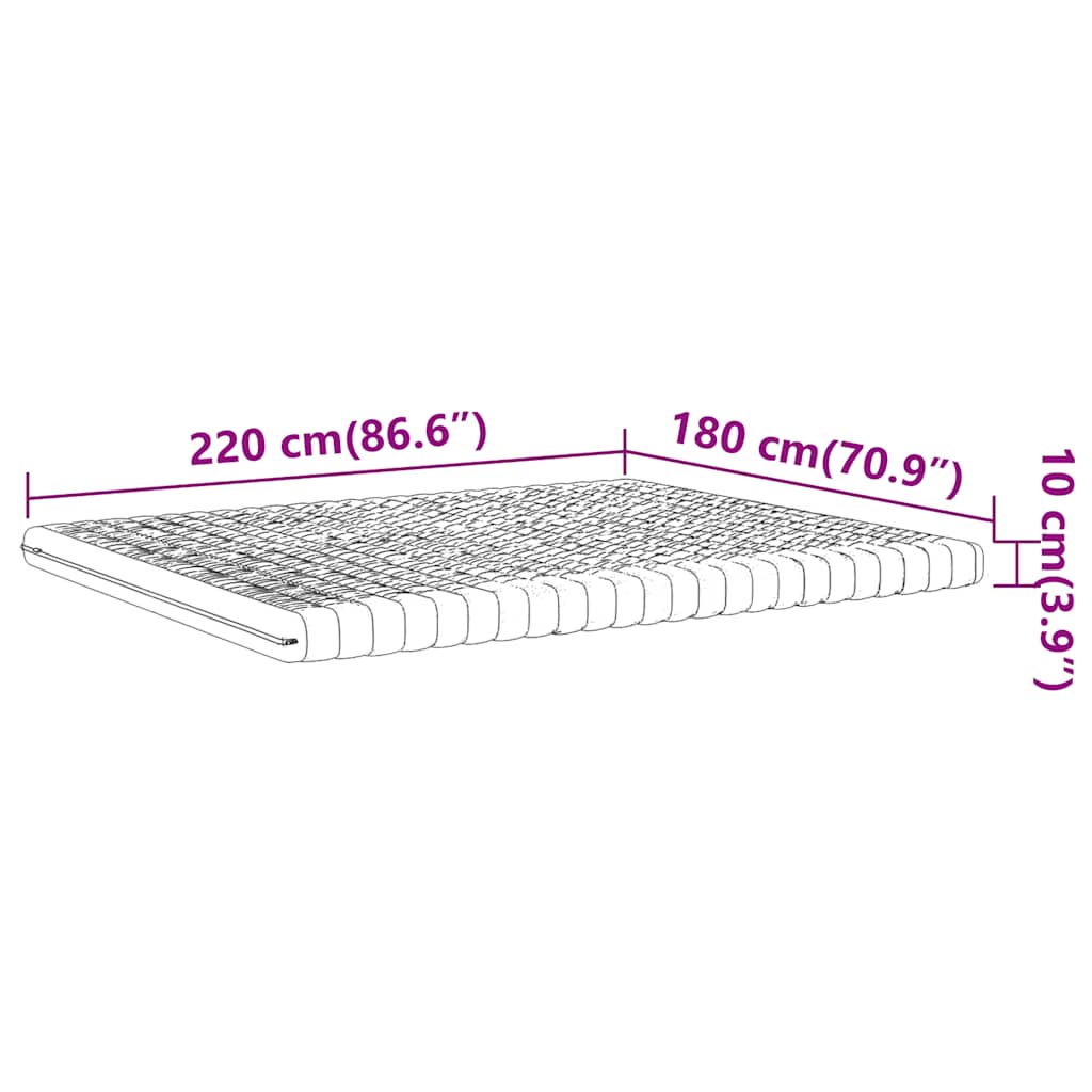 Schaumstoffmatratze Weiß 80x200 cm 7-Zonen Härtegrad 20 ILD
