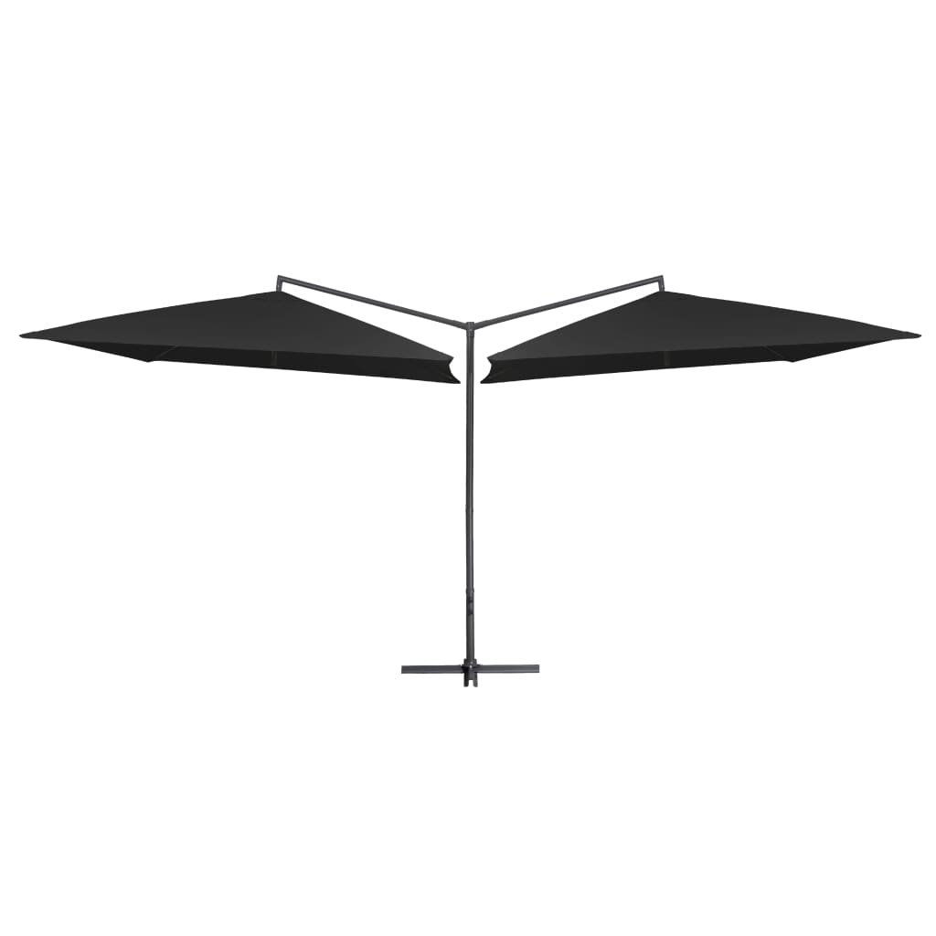 Doppel-Sonnenschirm mit Stahl-Mast 250x250 cm Anthrazit