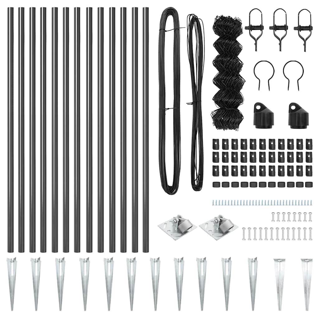 Outdoor Kettenglied-Zaun Erdfixierung 10 x 0,4 m Grün Netz
