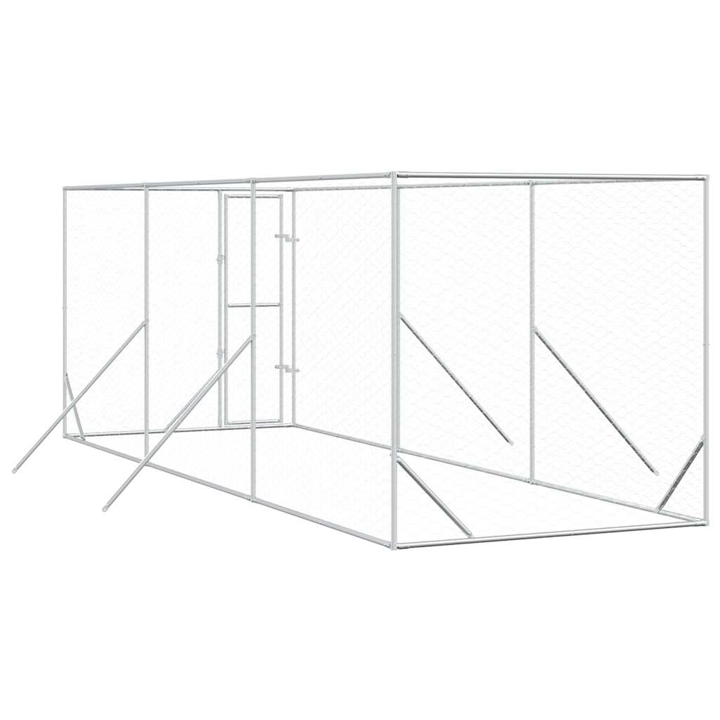 Outdoor-Hundezwinger Silbern 2x2x2 m Verzinkter Stahl