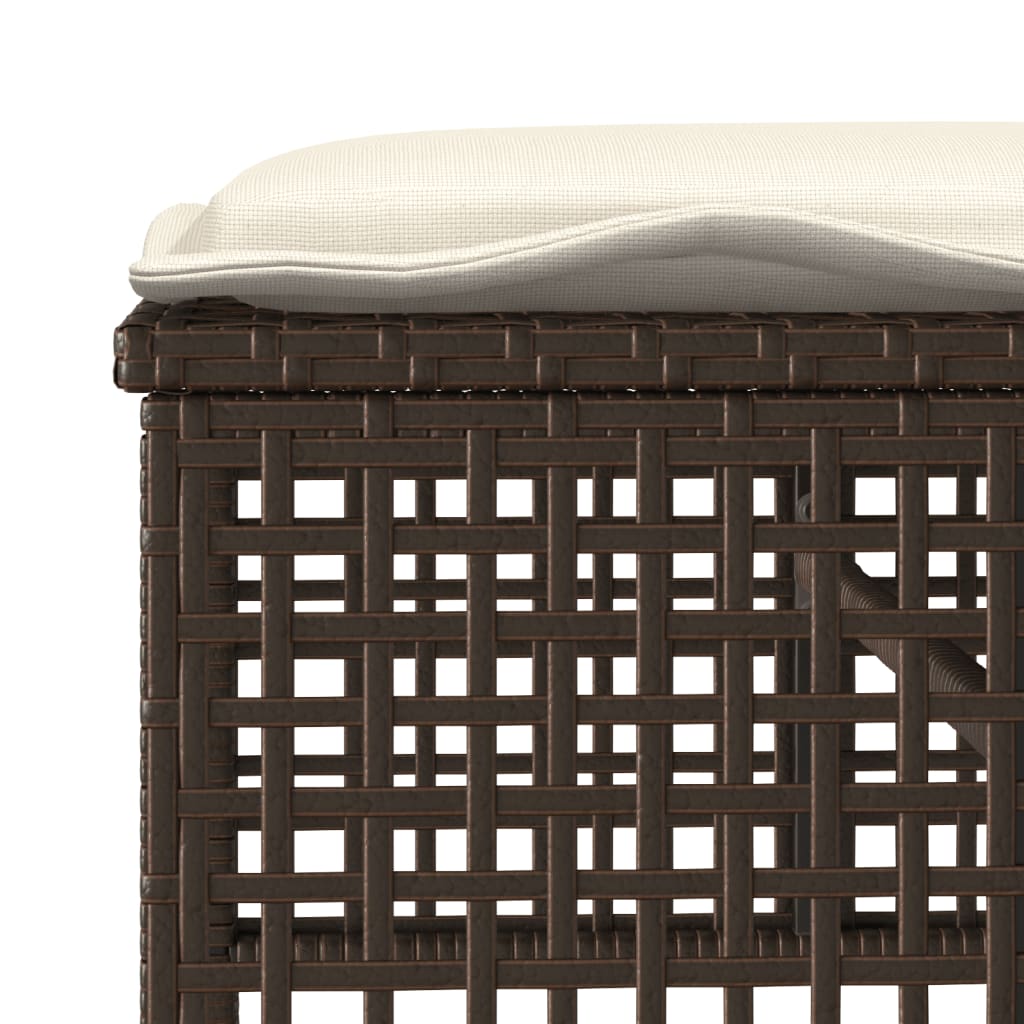 4-tlg. Garten-Sofagarnitur mit Kissen Schwarz Poly Rattan Glas