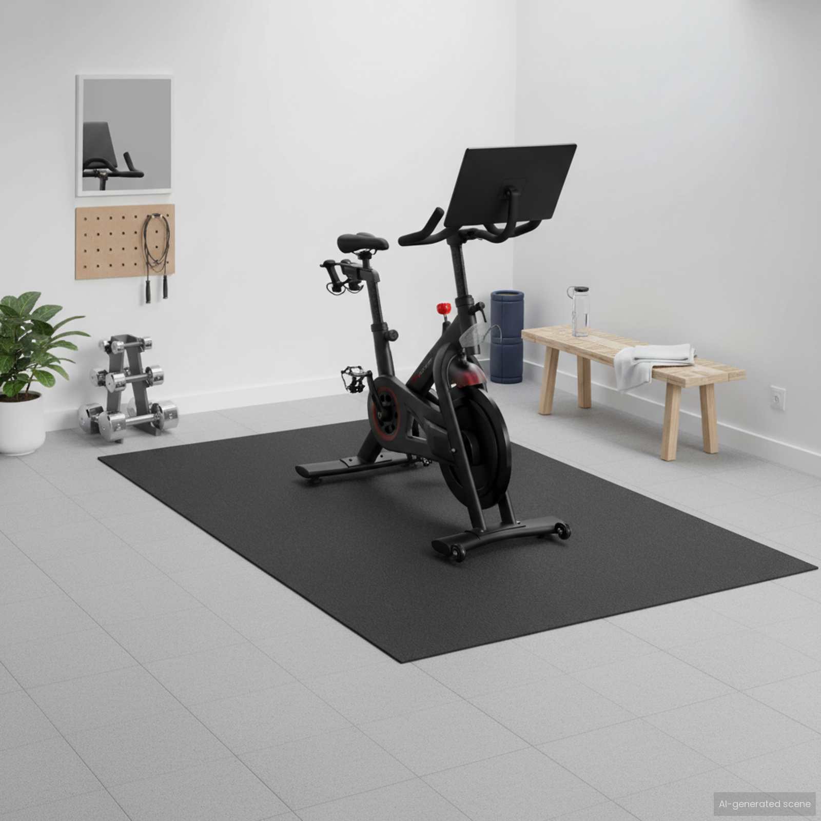 Sport-Schutzmatte Schwarz 120 x 60 x 0,6 cm hochdichtes PVC