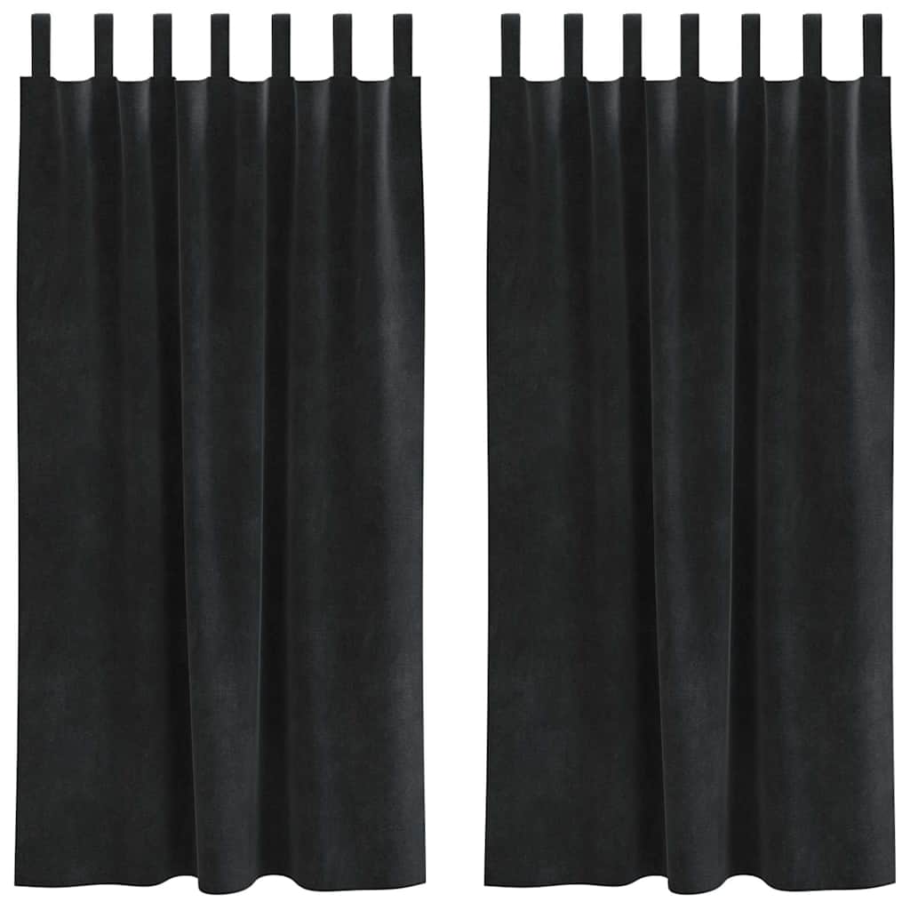 Verdunkelungsvorhänge 2 pcs Schwarz 140 x 140 cm Samt