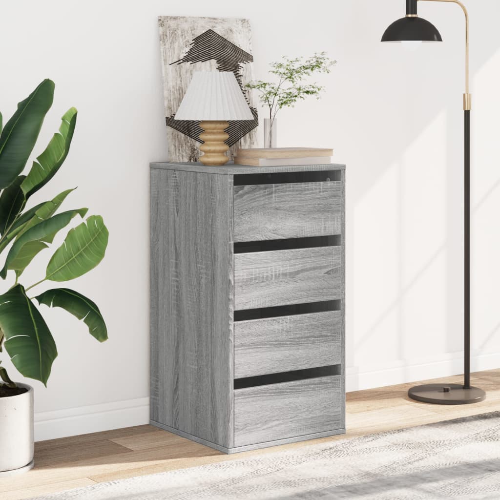 Schubladenschrank Schwarz Eichen-Optik 41 x 40 x 58 cm
