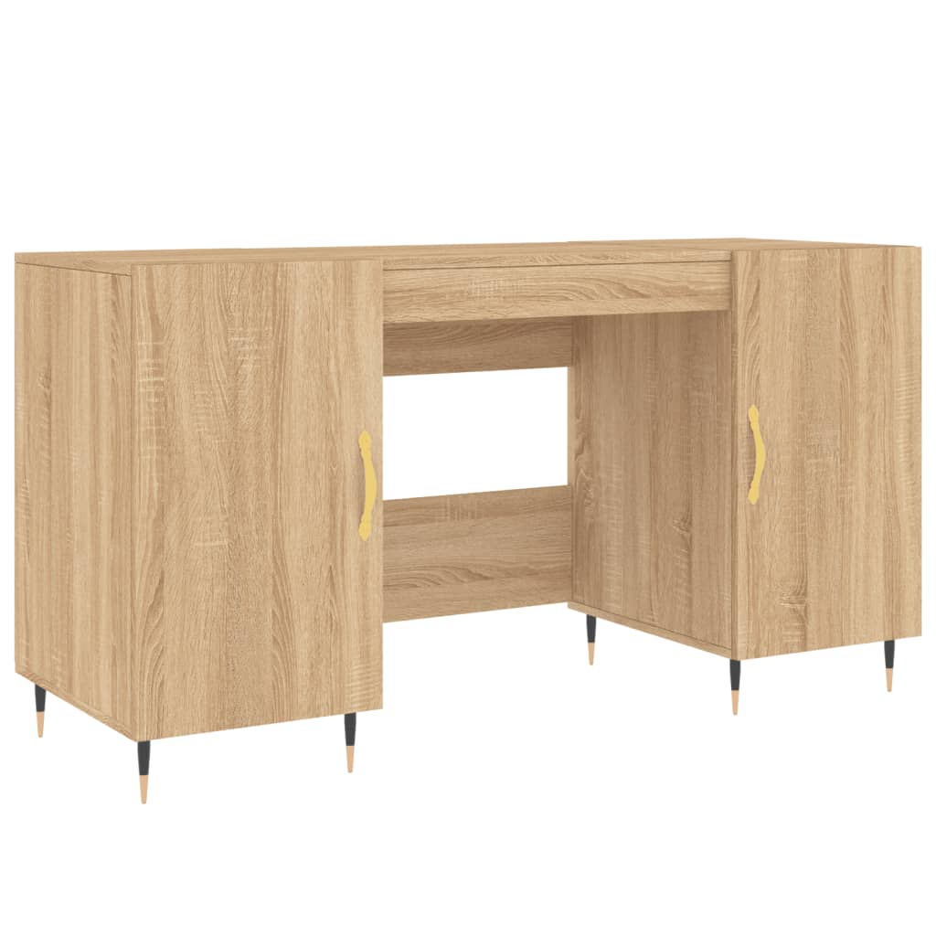 Schreibtisch Betongrau 140x50x75 cm Holzwerkstoff