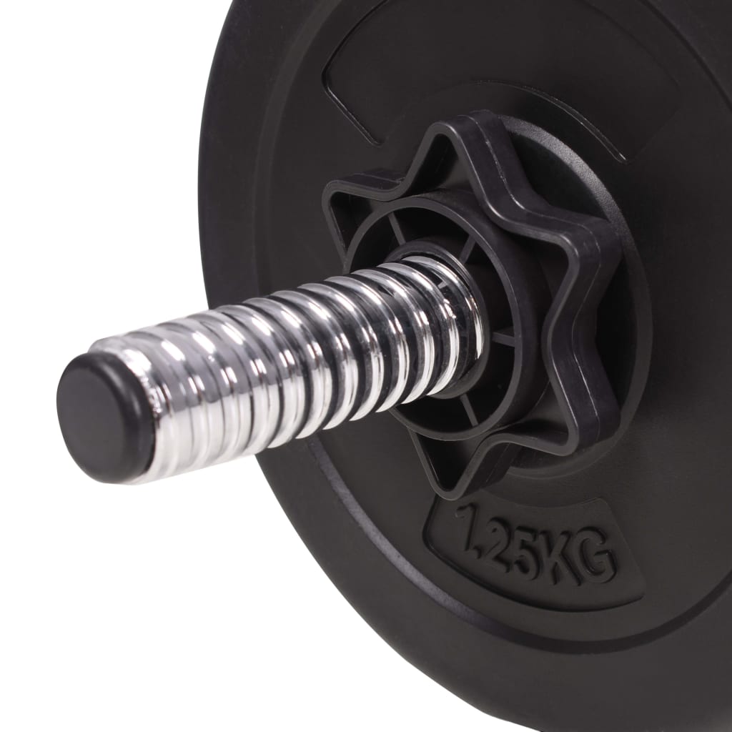 Hantelbank mit Ablage, Langhantel und Kurzhantel Set 60,5 kg