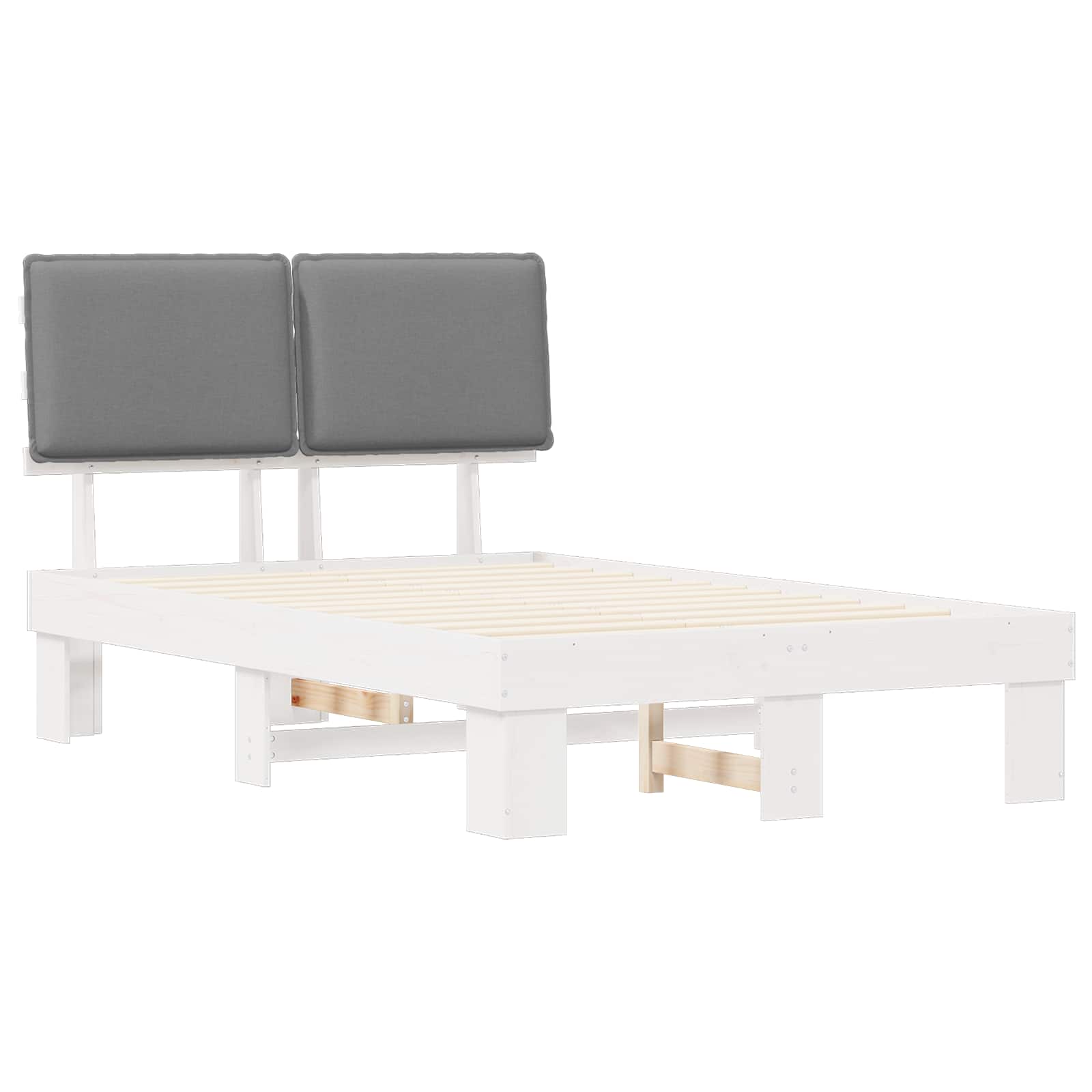 Bettgestell mit gepolstertem Kopfteil Hellgrau 200 x 200 cm