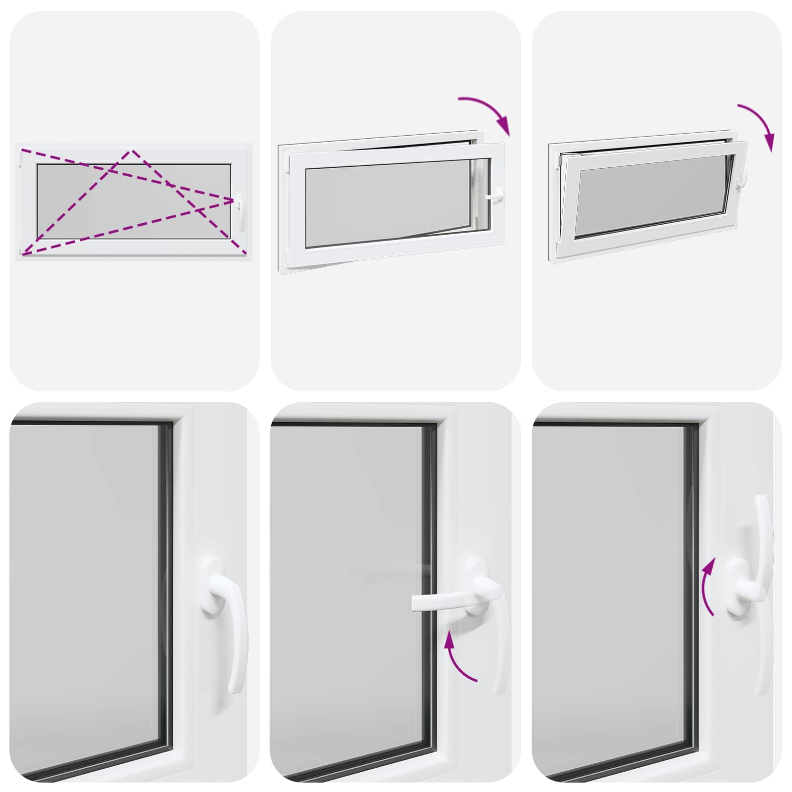 Kellerfenster RISOR 50 x 50 cm PVC und Glas Weiß