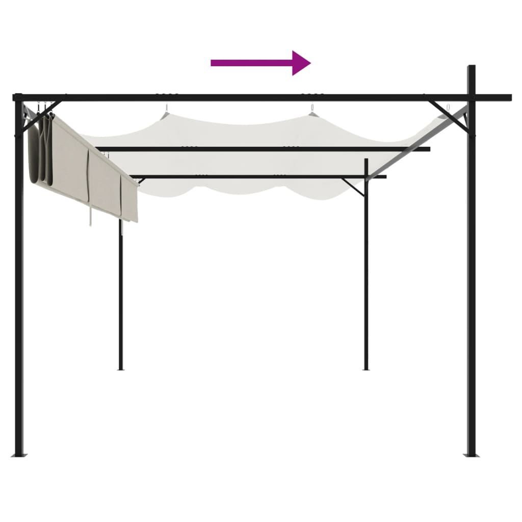 Pergola mit Schiebedach Creme 295x292x230 cm