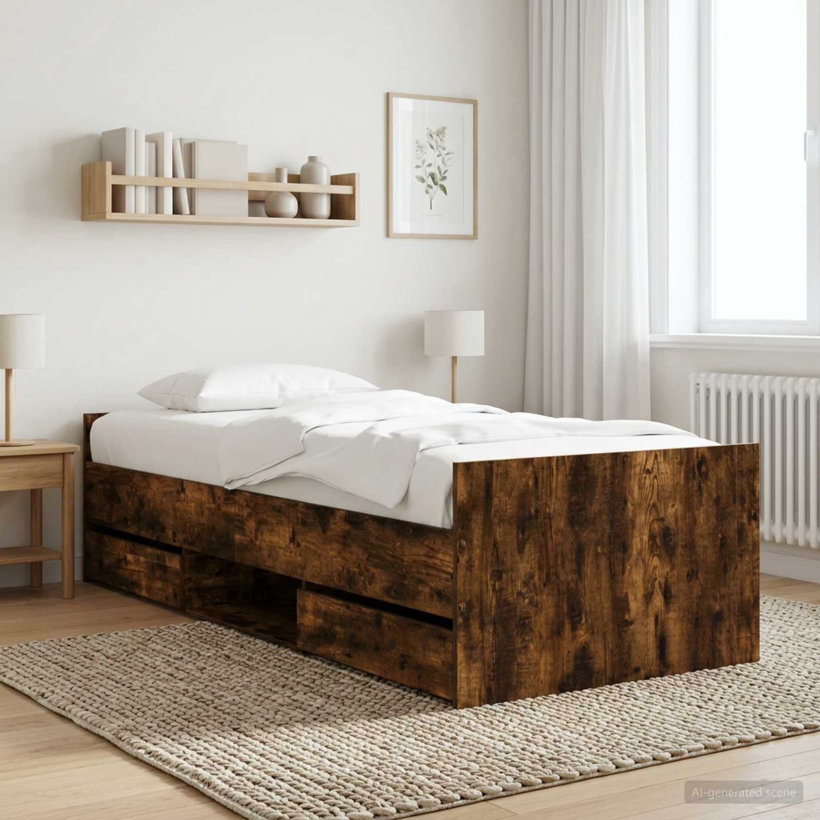 Bettgestell mit Kopf- und Fußteil Weiß 100x200 cm