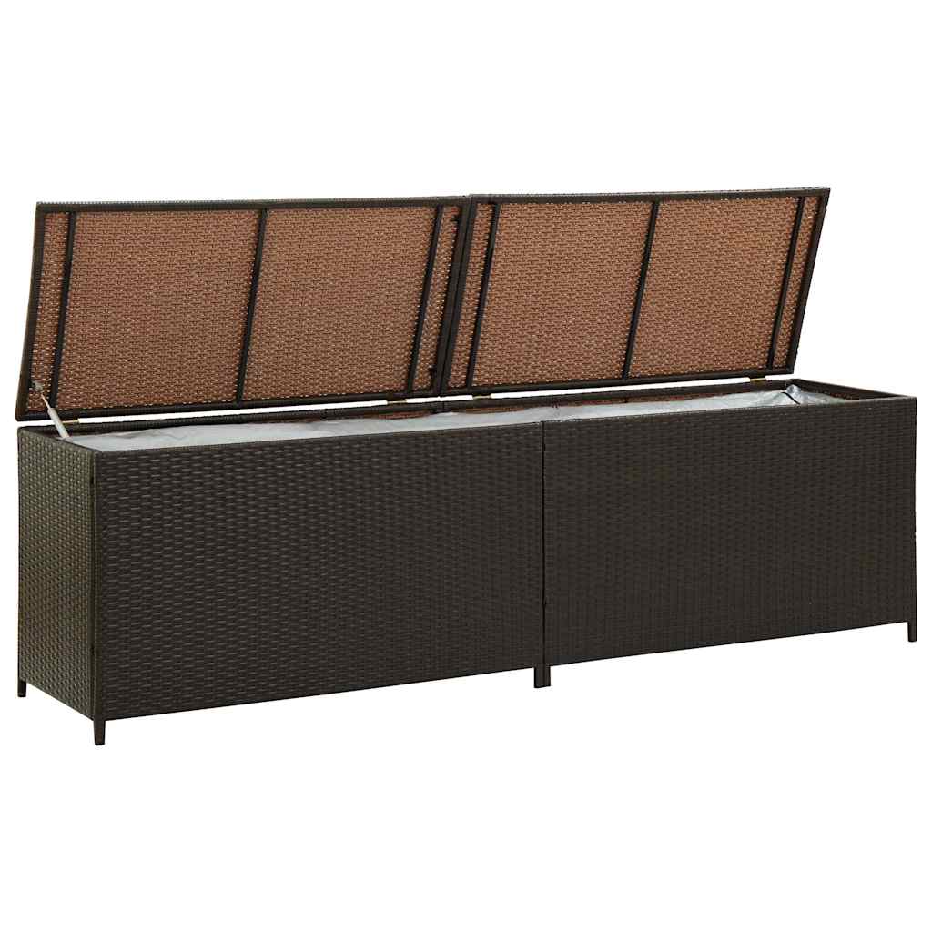 Gartentruhe Schwarz 283L Poly Rattan