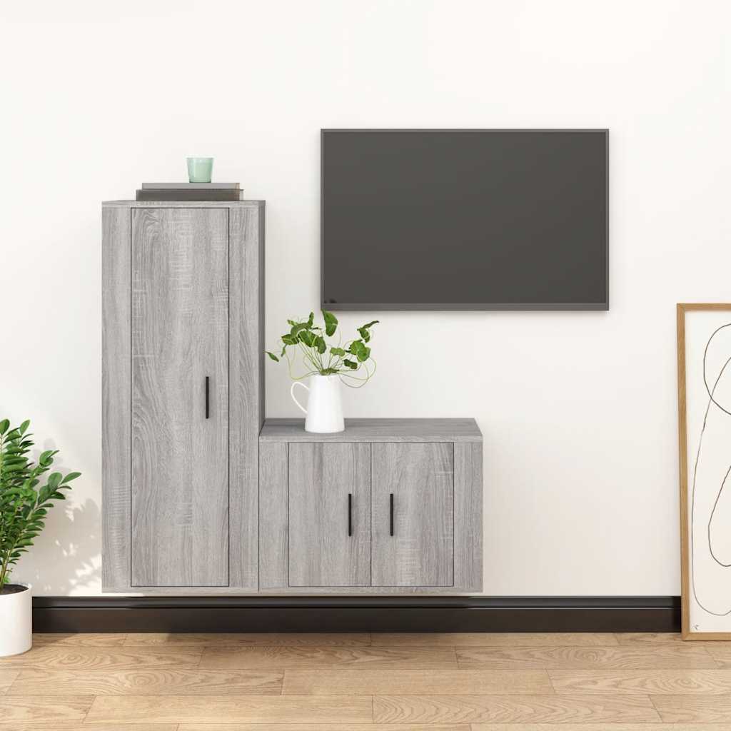 2-tlg. TV-Schrank-Set Weiß Holzwerkstoff