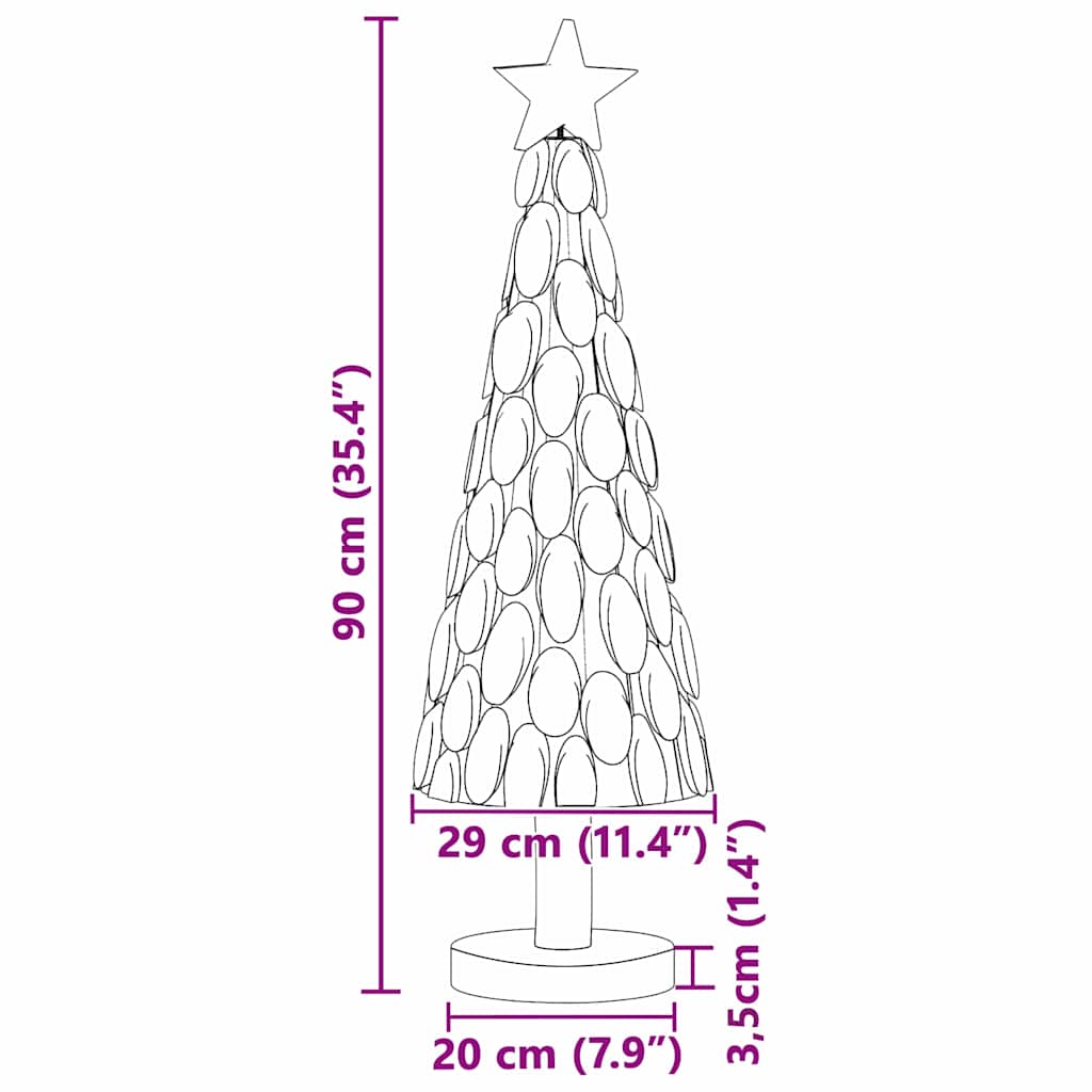 Weihnachtsbaum mit Ständer Braun 61 cm Massivholz Teak