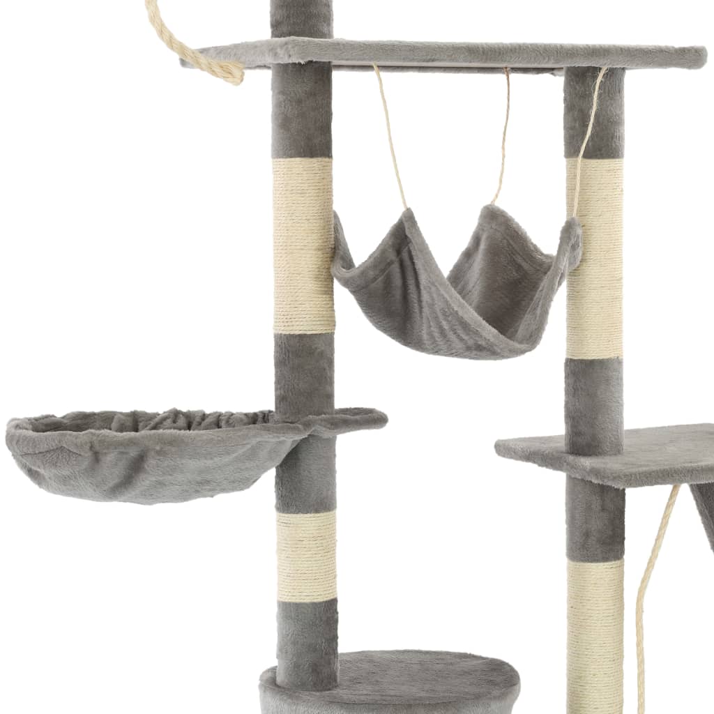 Katzen-Kratzbaum mit Sisal-Kratzsäulen 230 - 250 cm Beige