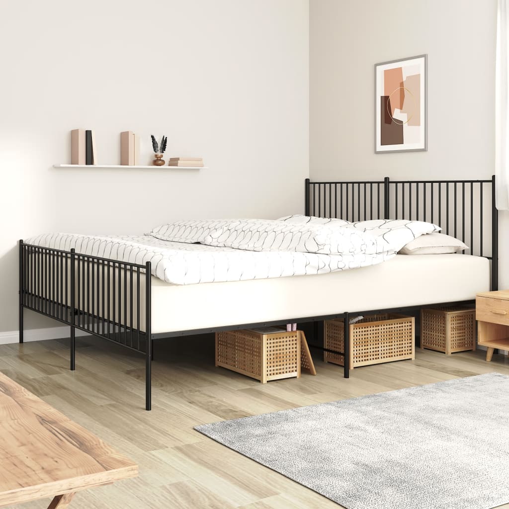 Bettgestell Metall Schwarz 75x190 cm