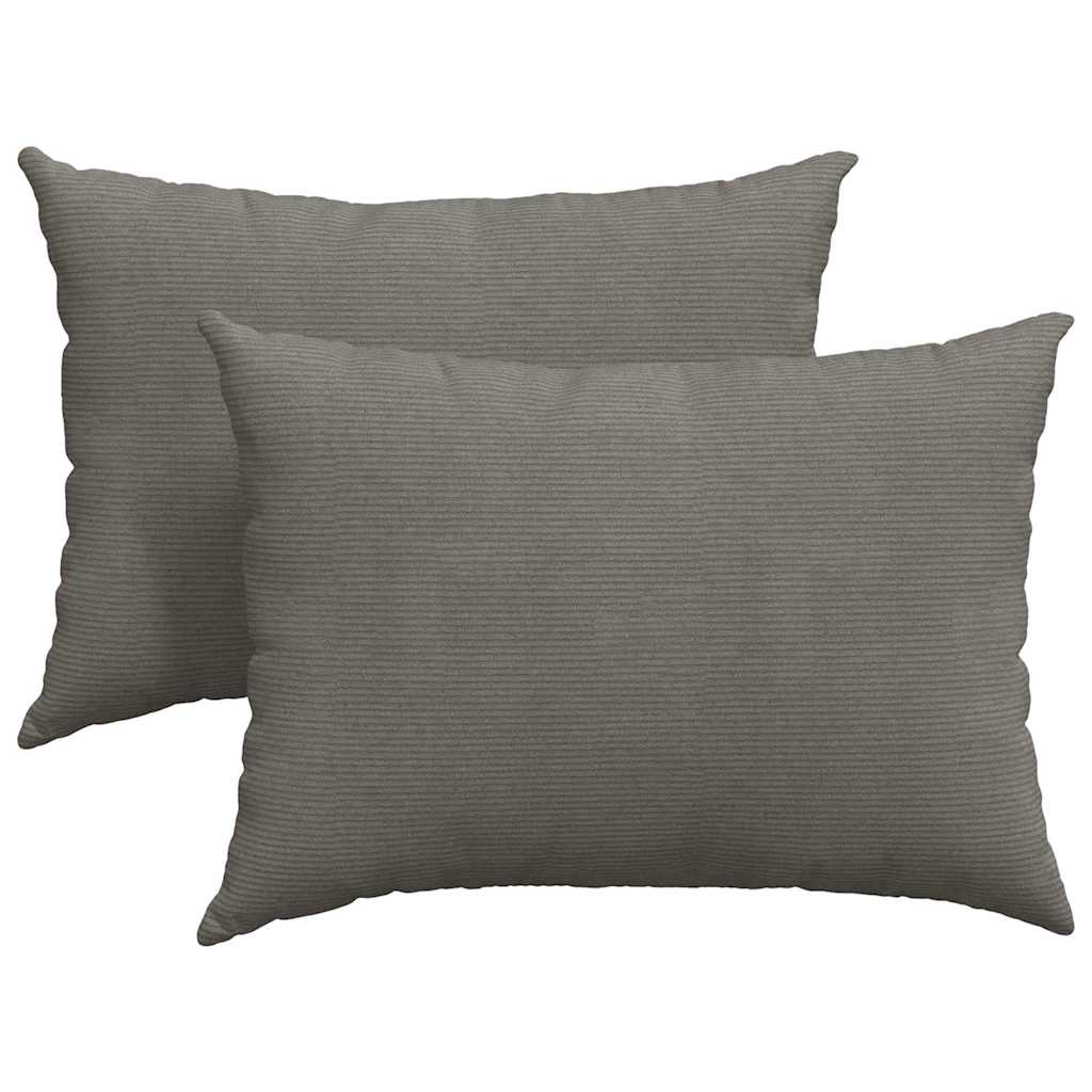 Sofakissen 2 Stück Hellgrau 50 x 30 cm Cordstoff