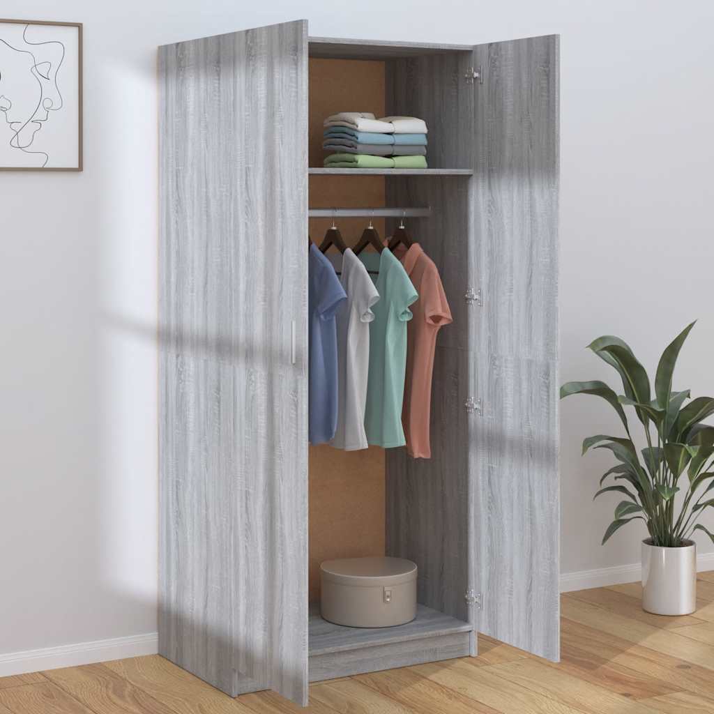 Kleiderschrank Weiß 80x52x180 cm Holzwerkstoff