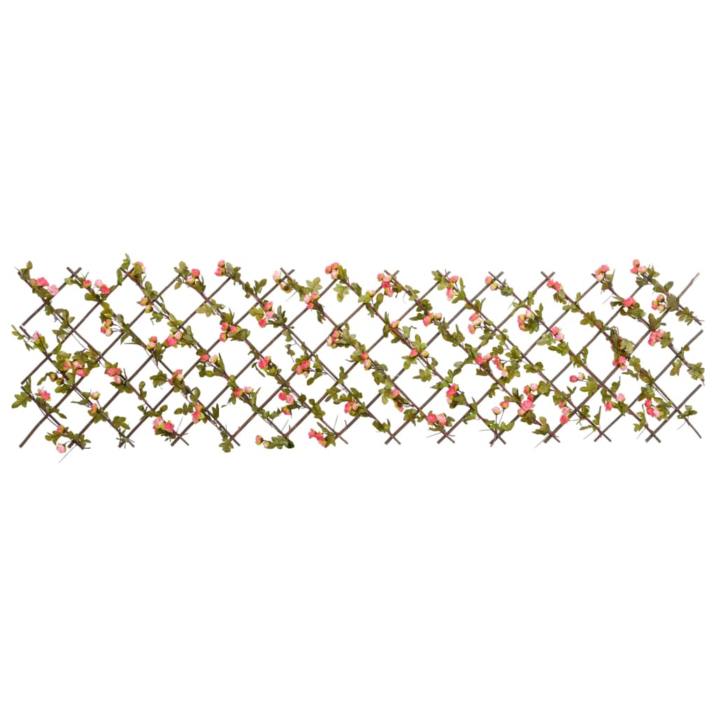 Rankgitter mit Künstlichem Efeu Erweiterbar Dunkelrosa 180x20cm