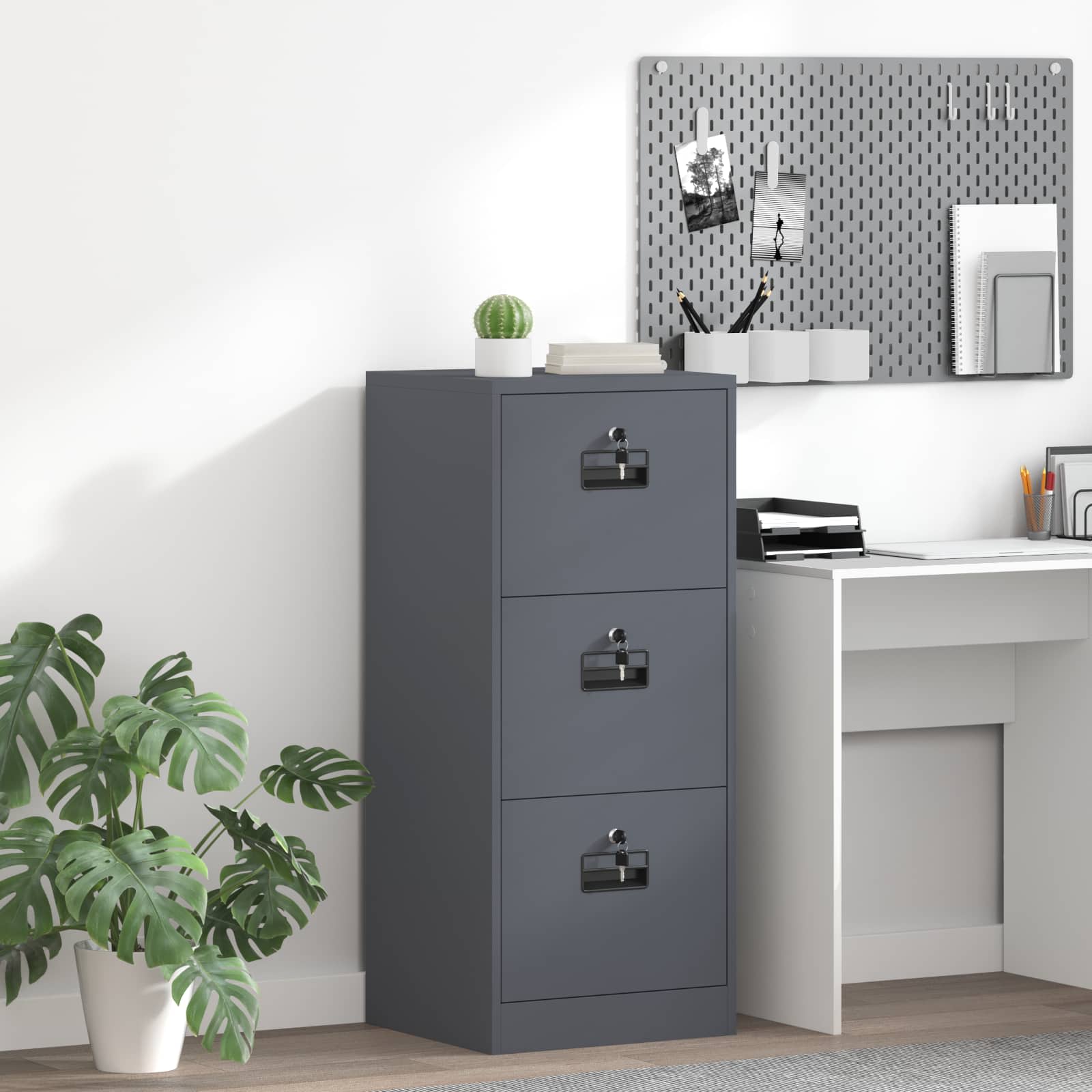 Aktenschrank 2 pcs Schwarz 44 x 50 x 139 cm Kaltgewalzter Stahl