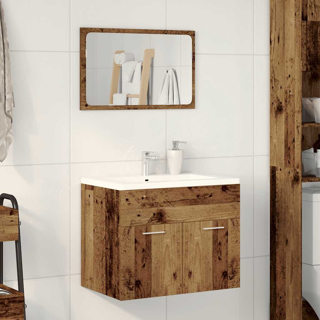 2-tlg. Badmöbel-Set Weiß Holzwerkstoff