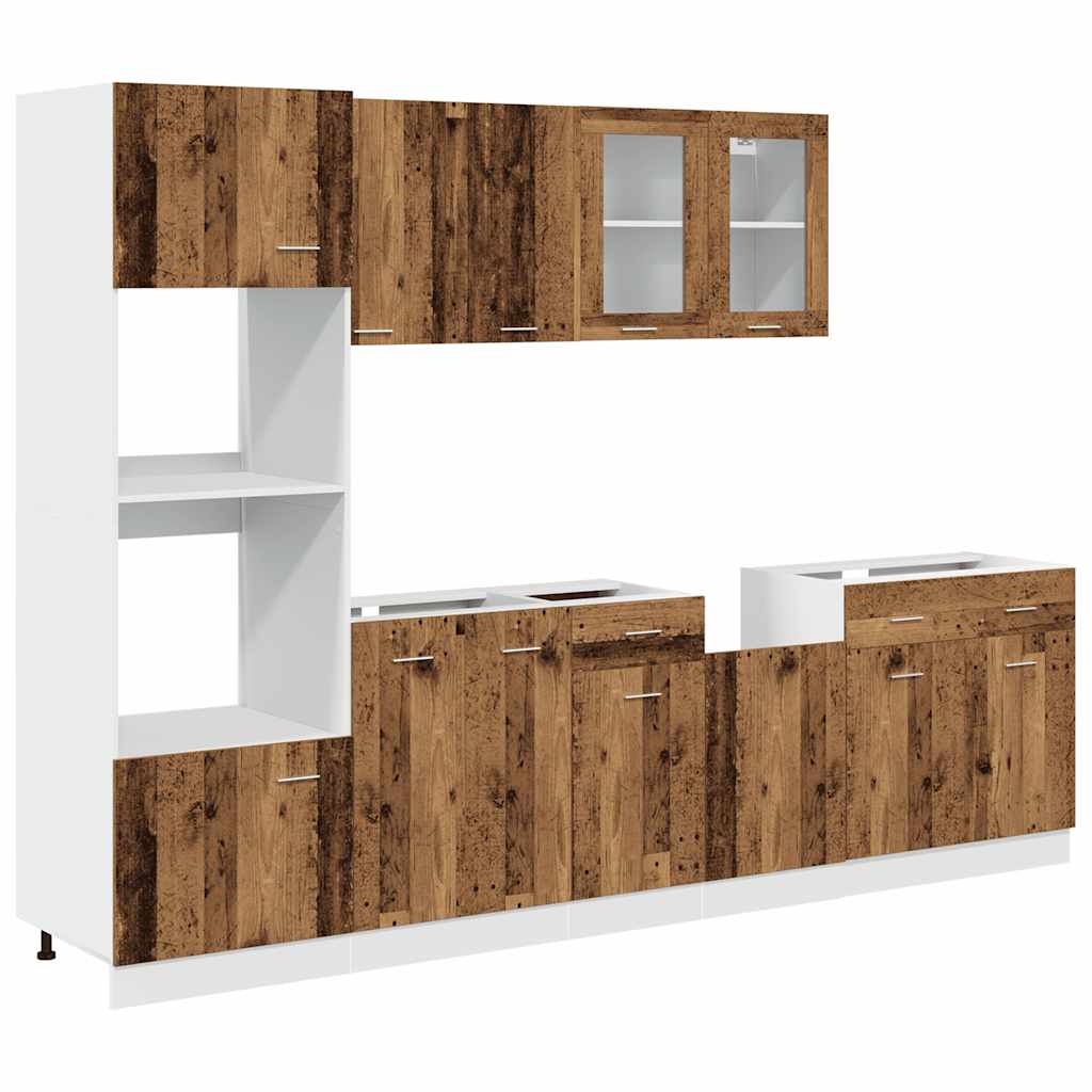 7-tlg. Küchenzeile Lyon Weiß Holzwerkstoff