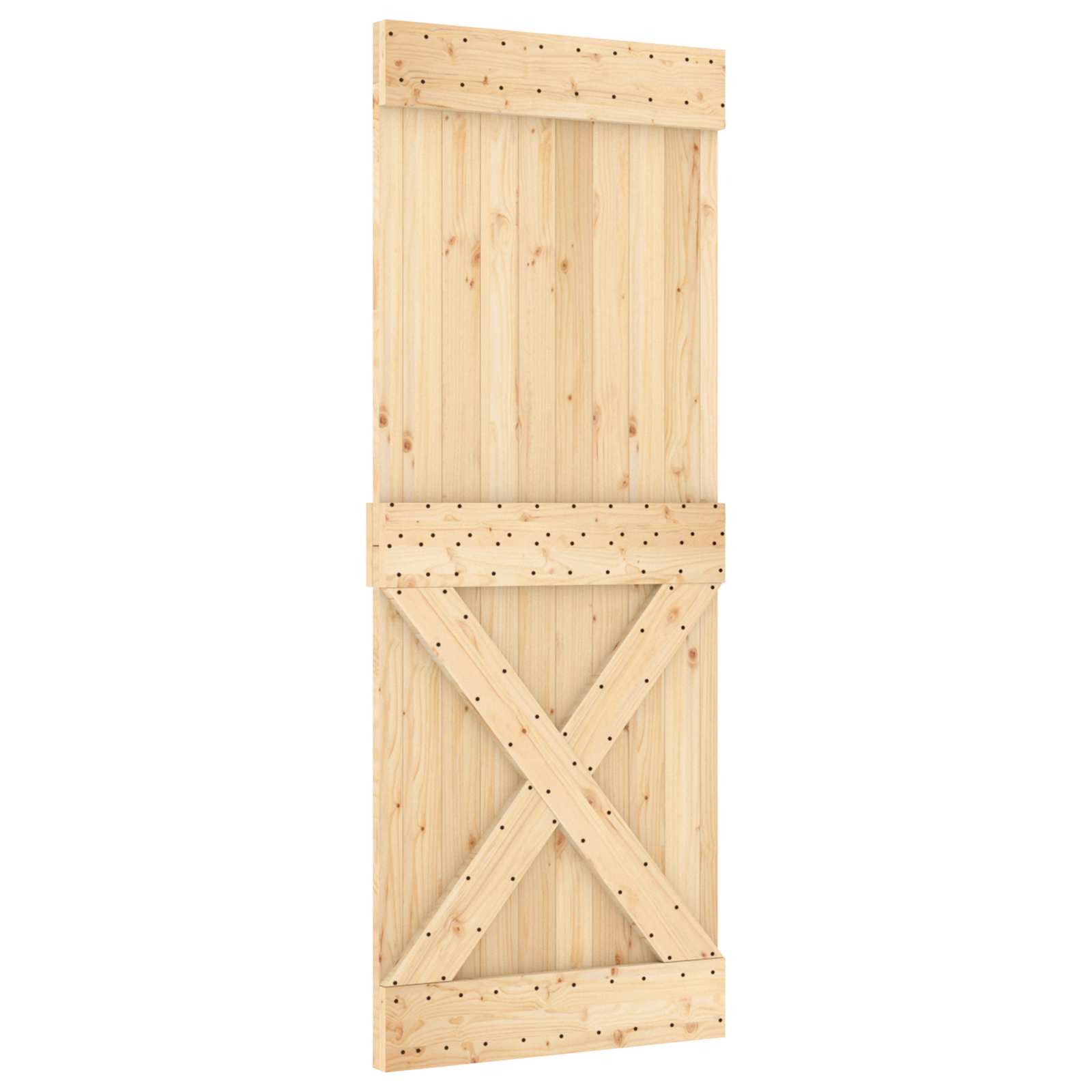 Schiebetür NARVIK Natürlich und Schwarz 70 x 210 cm (152,5 cm)