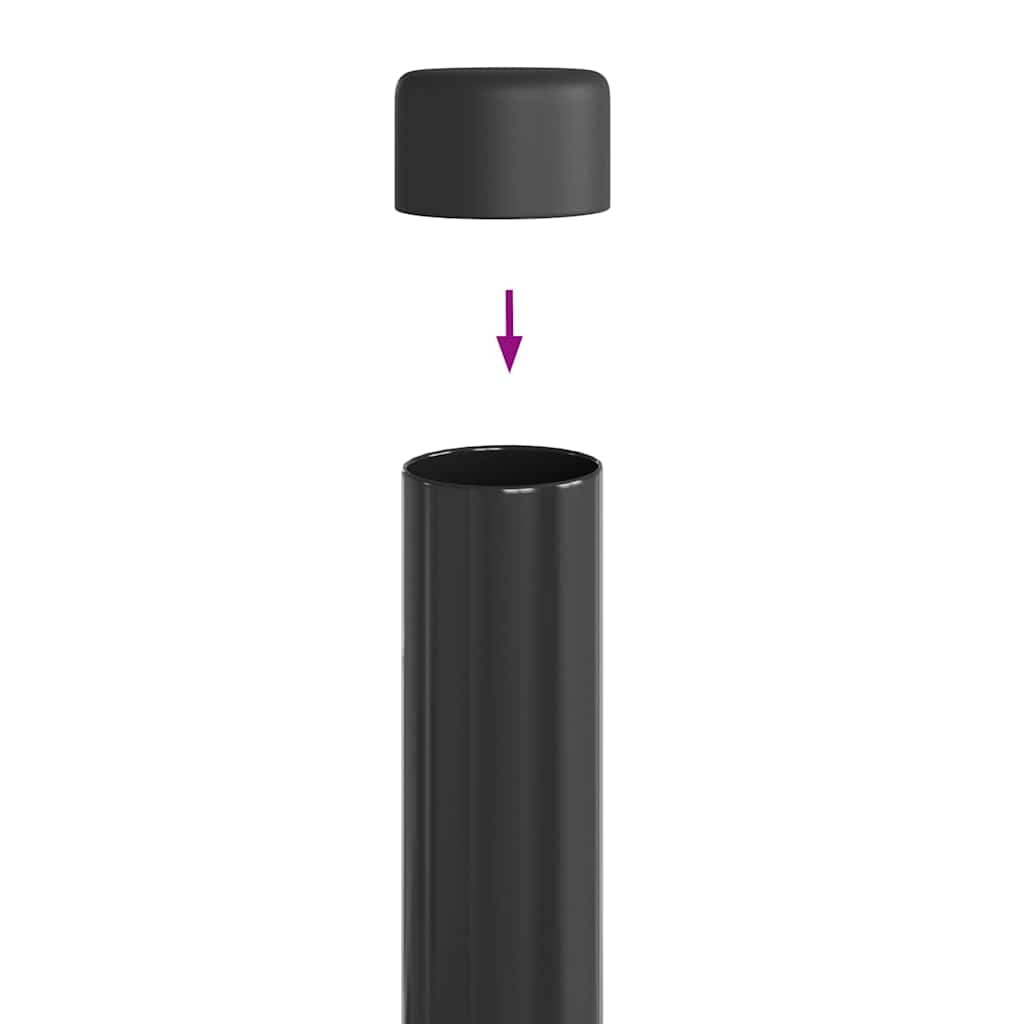 Zaunpfosten 2 pcs Grün 50 cm Pulverbeschichteter Stahl