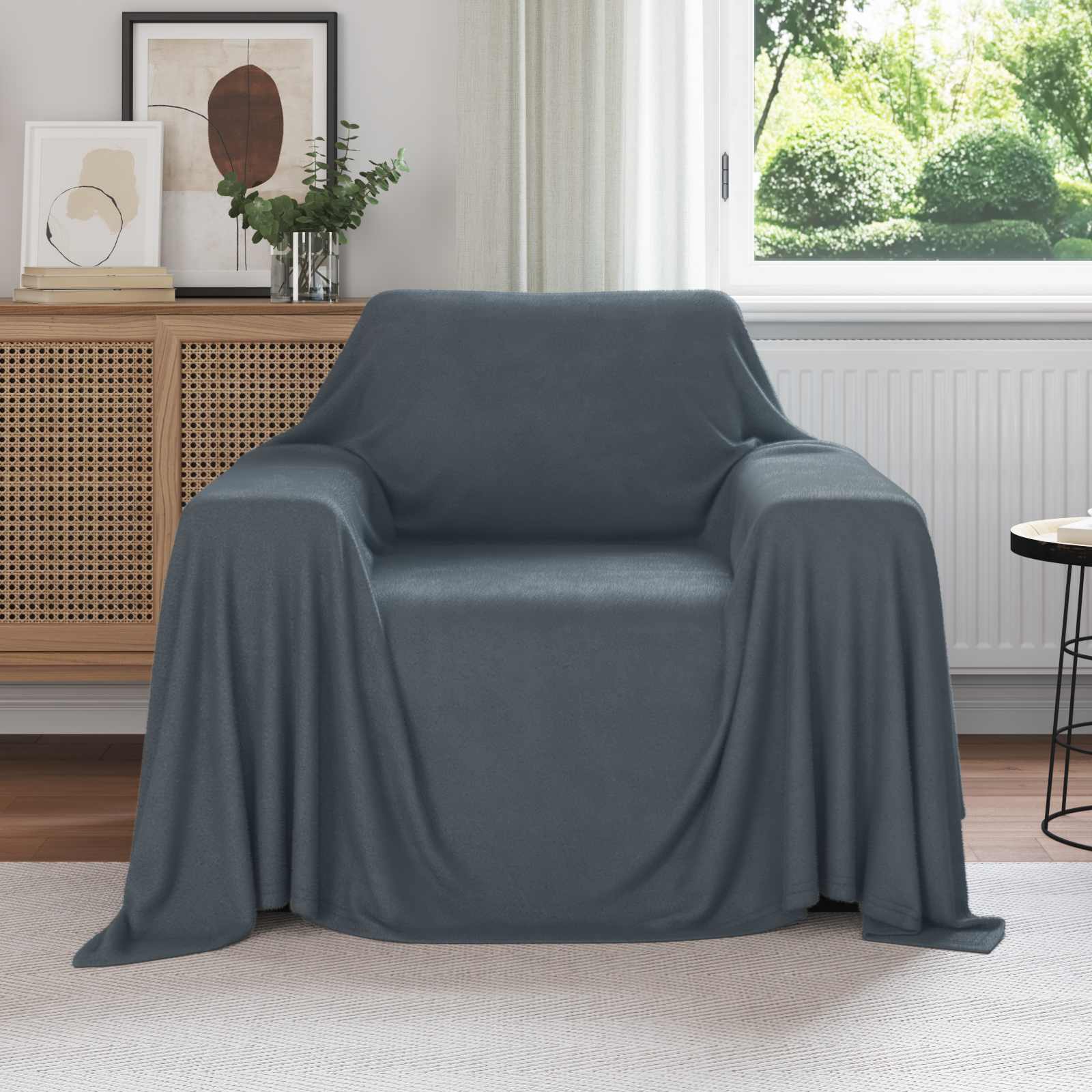 Überwurfdecke Creme 210 x 140 cm Fleece