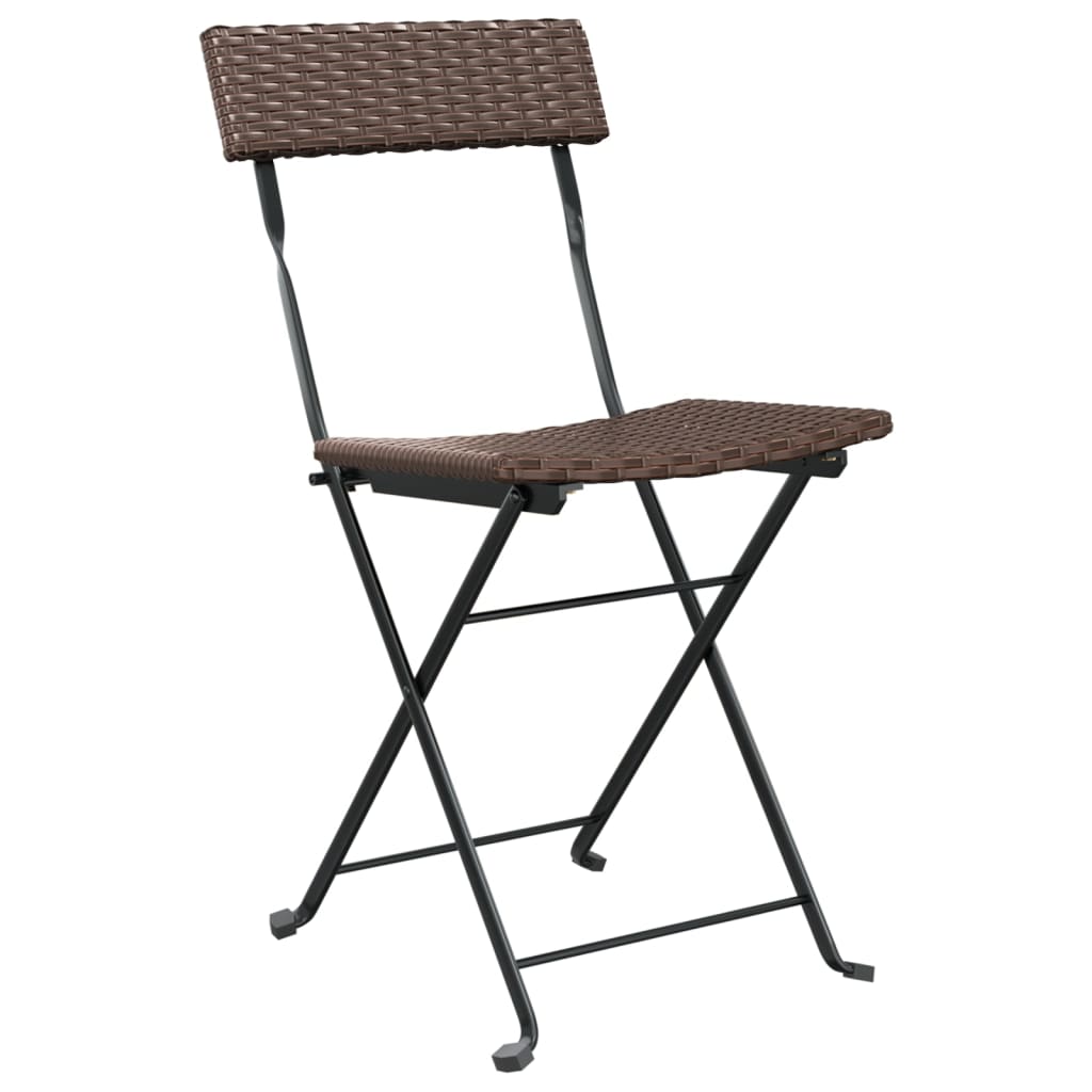 Bistrostühle 4 Stk. Klappbar Schwarz Poly Rattan und Stahl