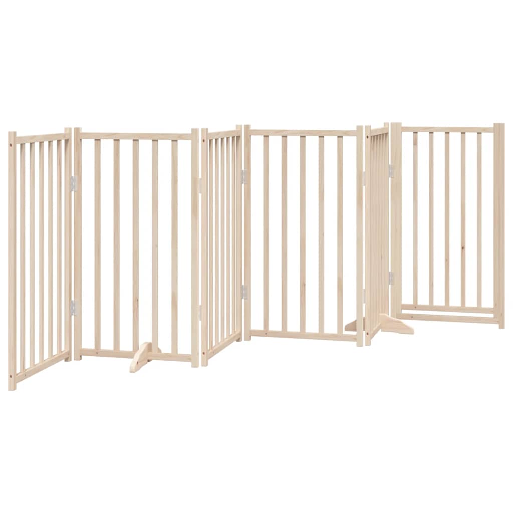3-tlg. Hundetor Faltbar 150 cm Massivholz Tanne