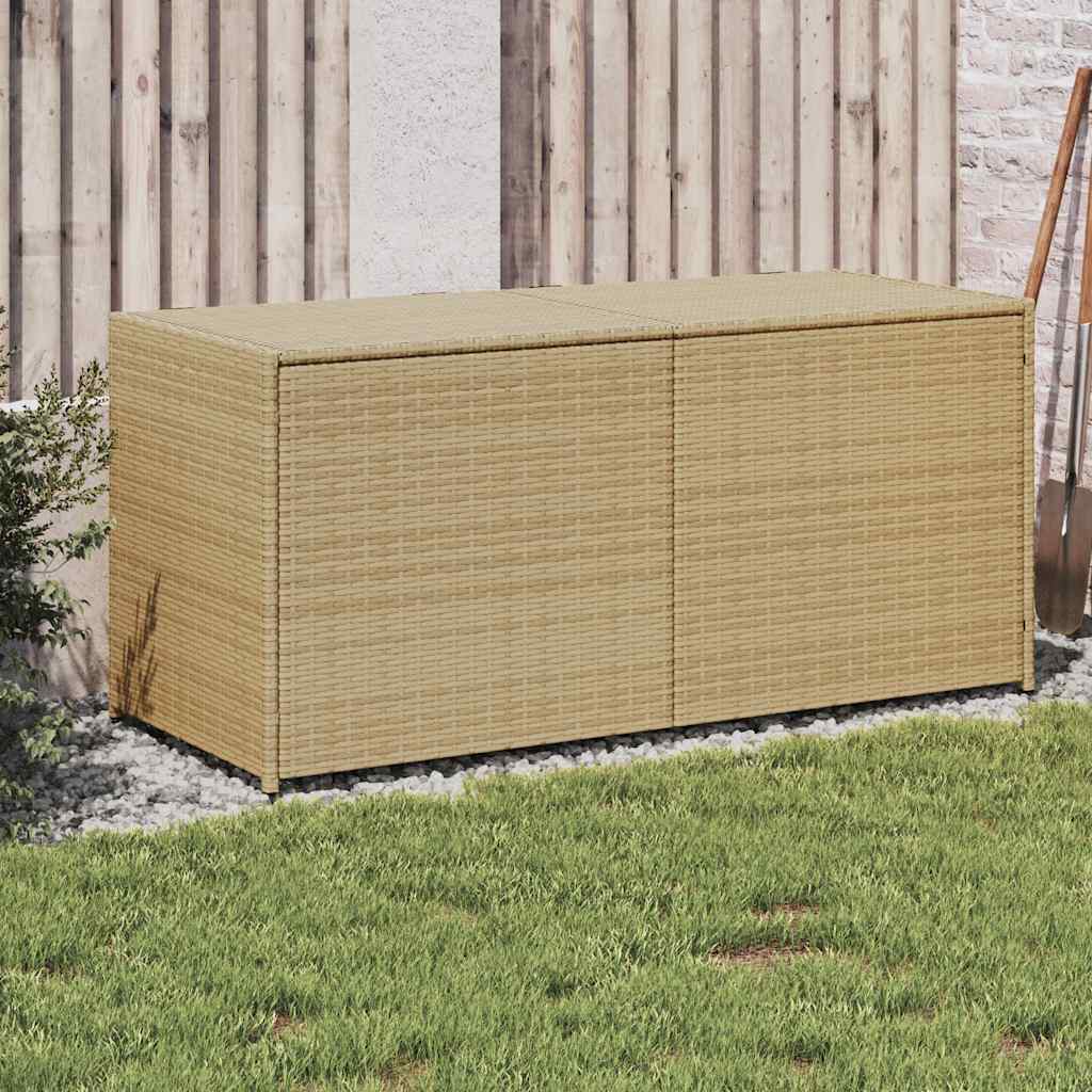 Gartentruhe Schwarz 283L Poly Rattan