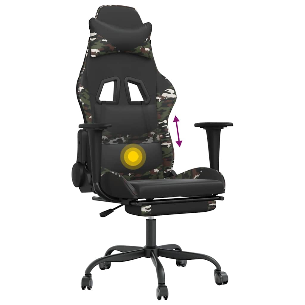 Gaming-Stuhl mit Massagefunktion Schwarz und Rot Kunstleder