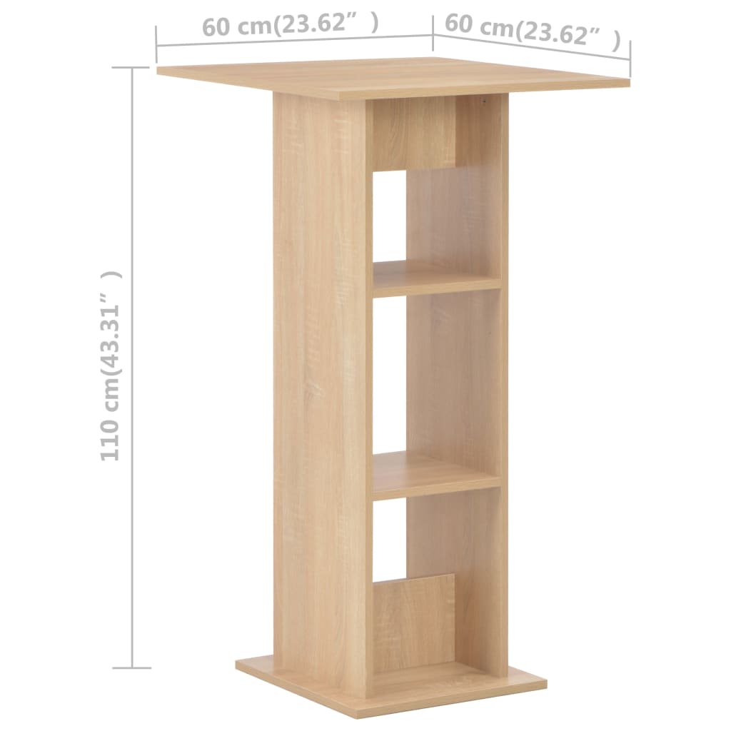 Bartisch Weiß 60x60x110 cm