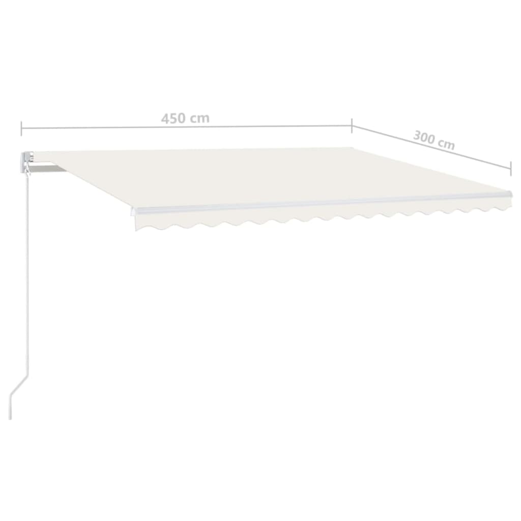 Markise Manuell Einziehbar mit LED 300x250 cm Blau und Weiß