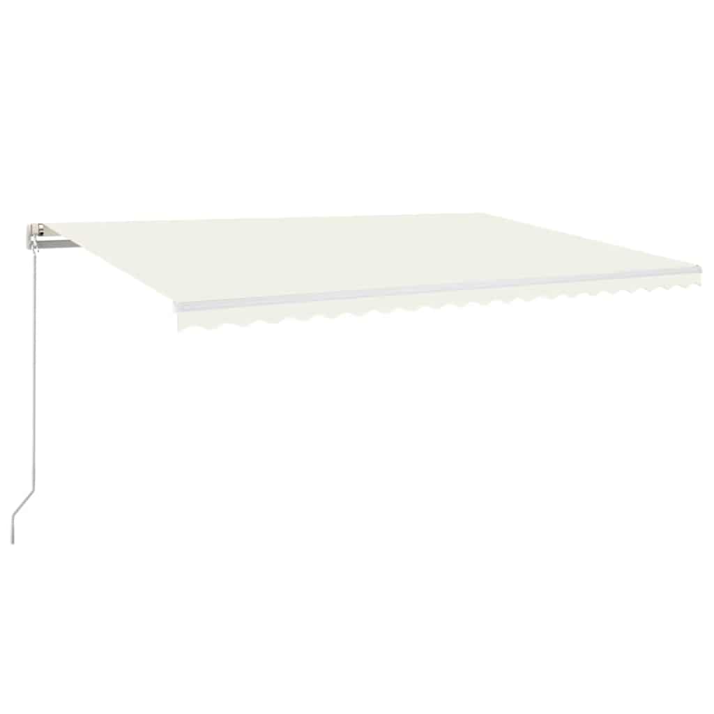 Markise Manuell Einziehbar mit LED 300x250 cm Blau und Weiß