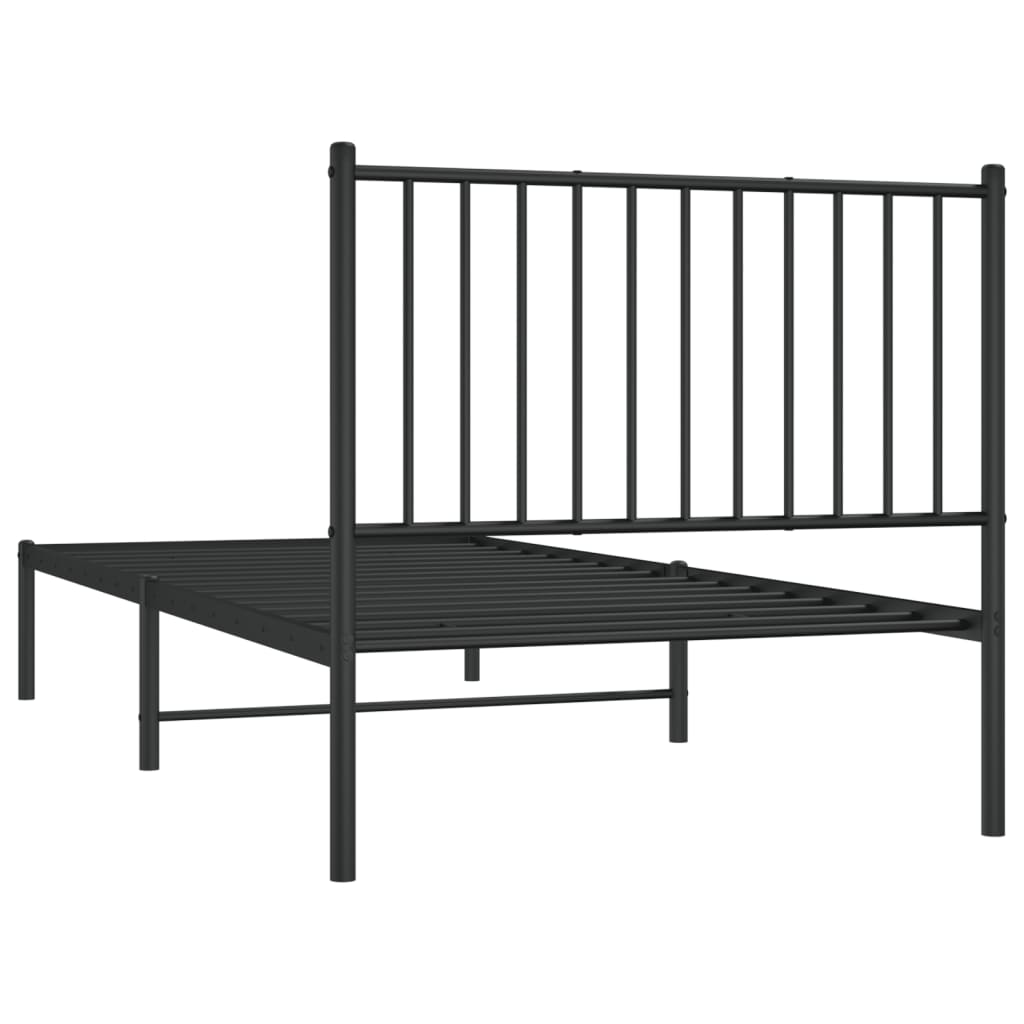 Bettgestell Metall Schwarz 75x190 cm